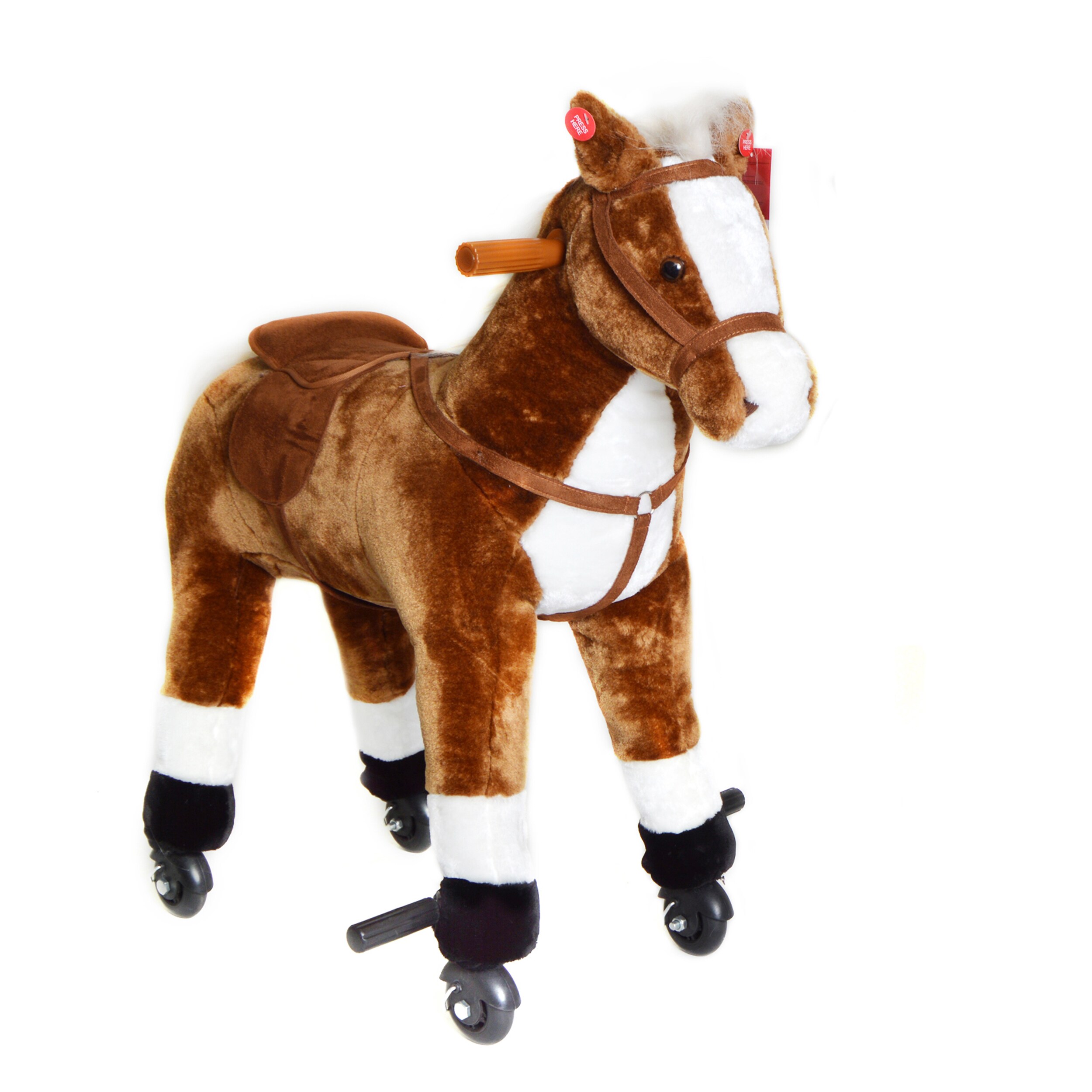 Pink Papaya Reitpferd auf Rollen Milo - 70 cm - Bild 1