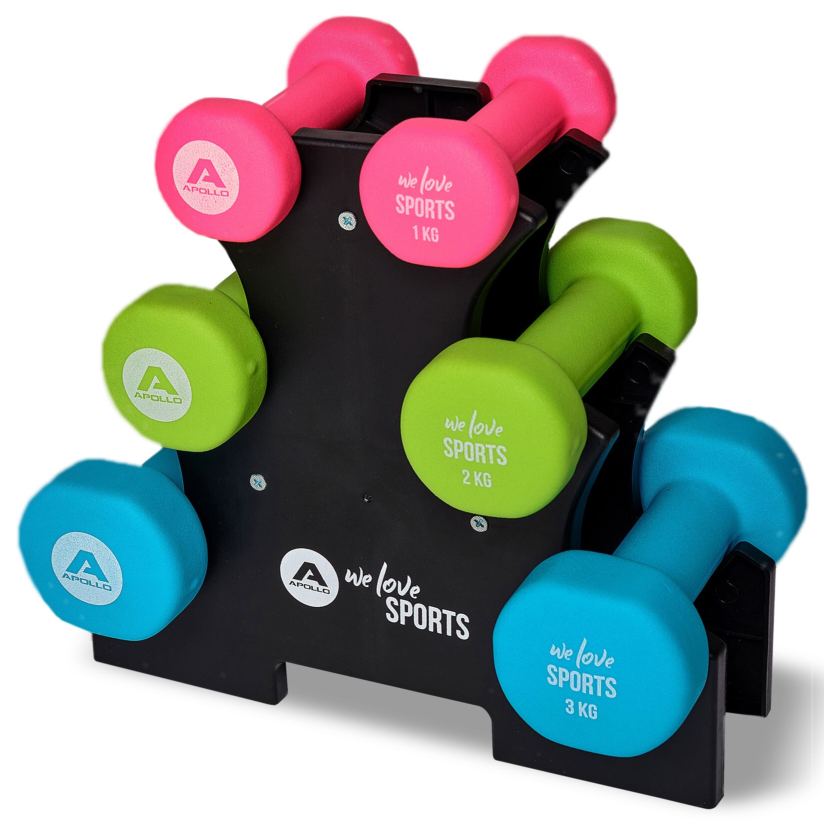 Apollo Hantel Set Kurzhantel Fitness Hanteln 1-3 kg | 04250518571950