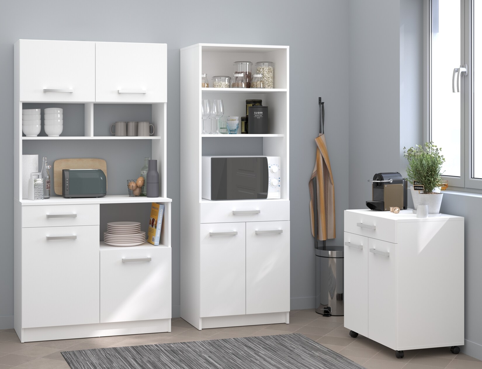 Parisot Buffet-Set „Uno 4“ Weiß | 03480940302414