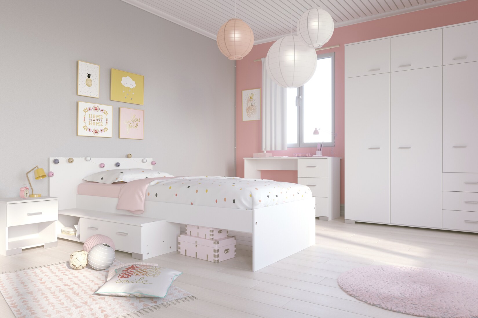 Parisot Kinderzimmer Set 4tlg „Galaxy 152“  Weiß | 03480940279259