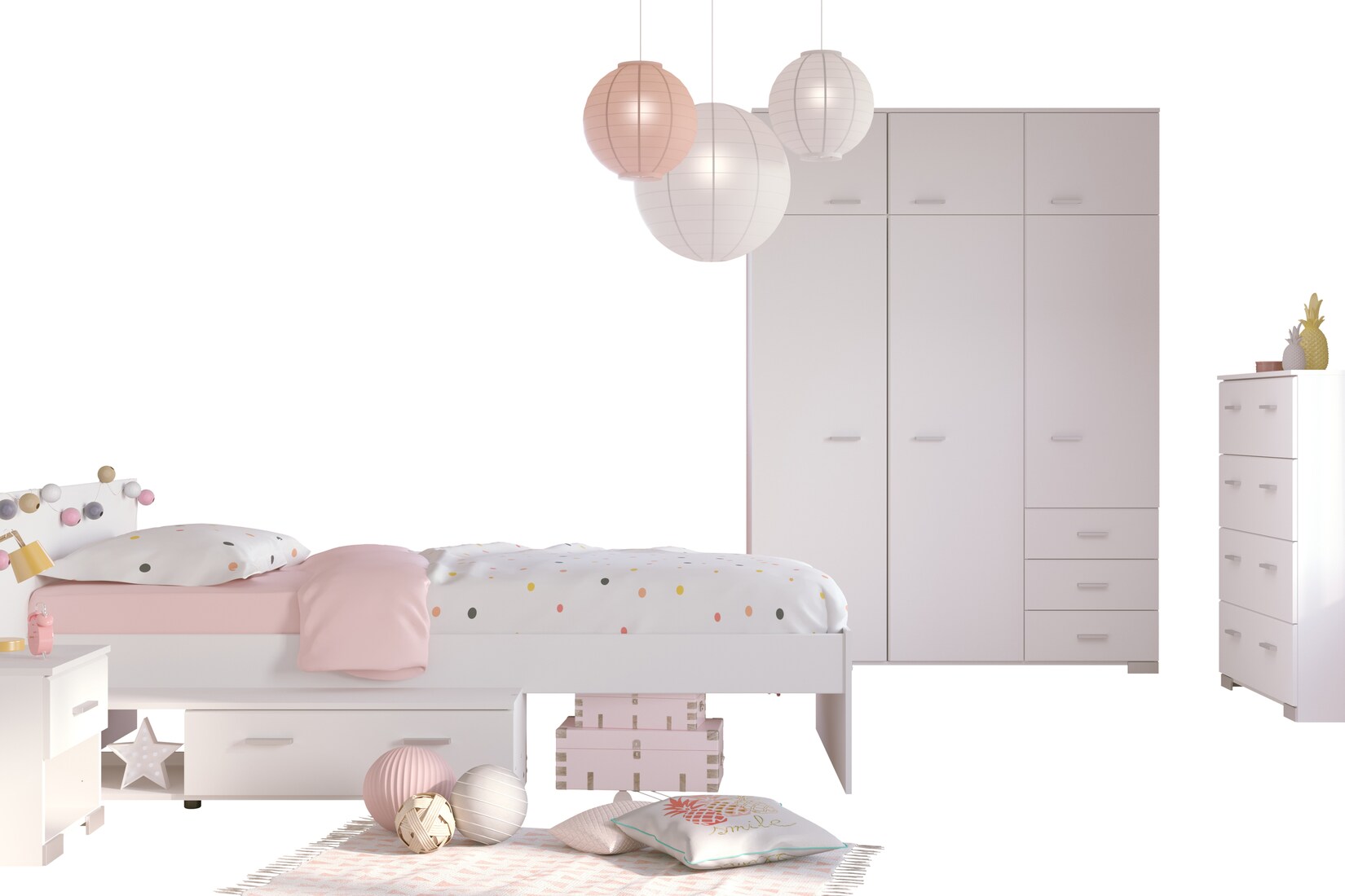 Parisot Kinderzimmer Set 4tlg „Galaxy 153“  Weiß | 03480940279266