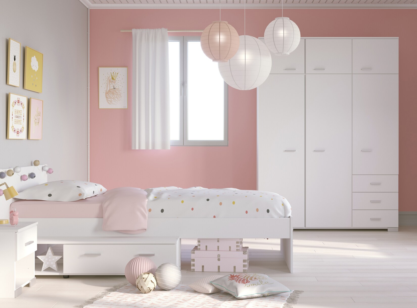 Parisot Kinderzimmer Set 3tlg „Galaxy 154“  Weiß | 03480940279273