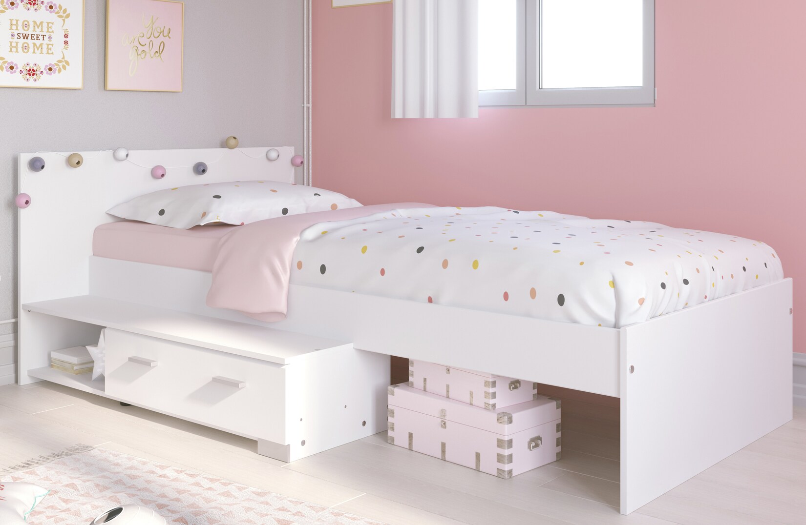 Parisot Stauraumbett „Galaxy 16“  Weiß | 03480940256748