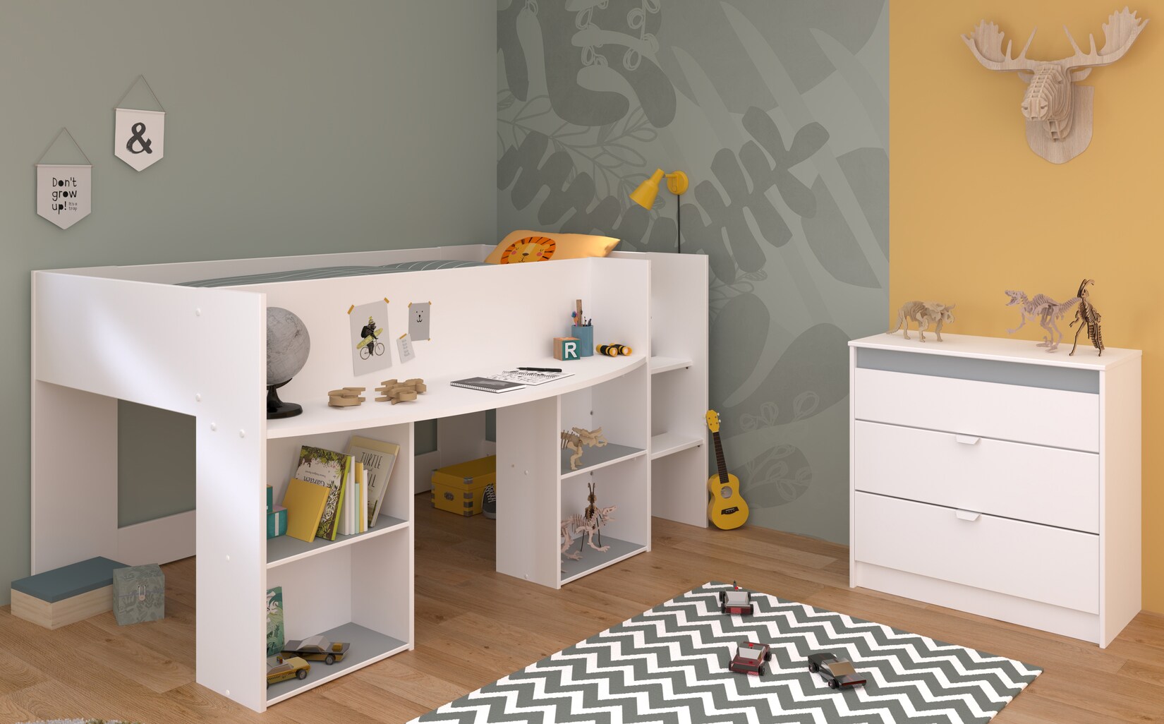 Parisot Kinderzimmer Set 2tlg „Pirouette 16“  Weiß | 03480940298199