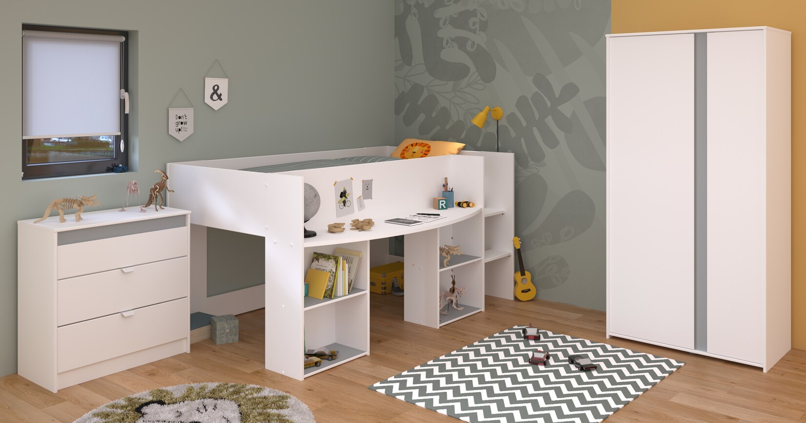 Parisot Kinderzimmer Set 3tlg "Pirouette 12" Weiß