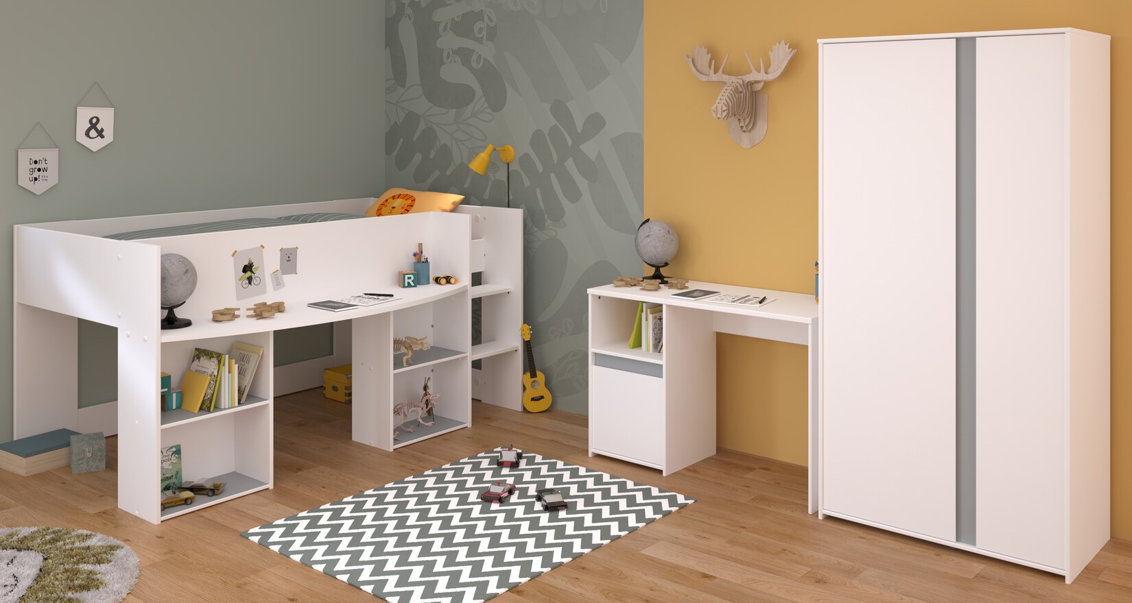 Parisot Kinderzimmer Set 3tlg „Pirouette 13“  Weiß | 03480940298236