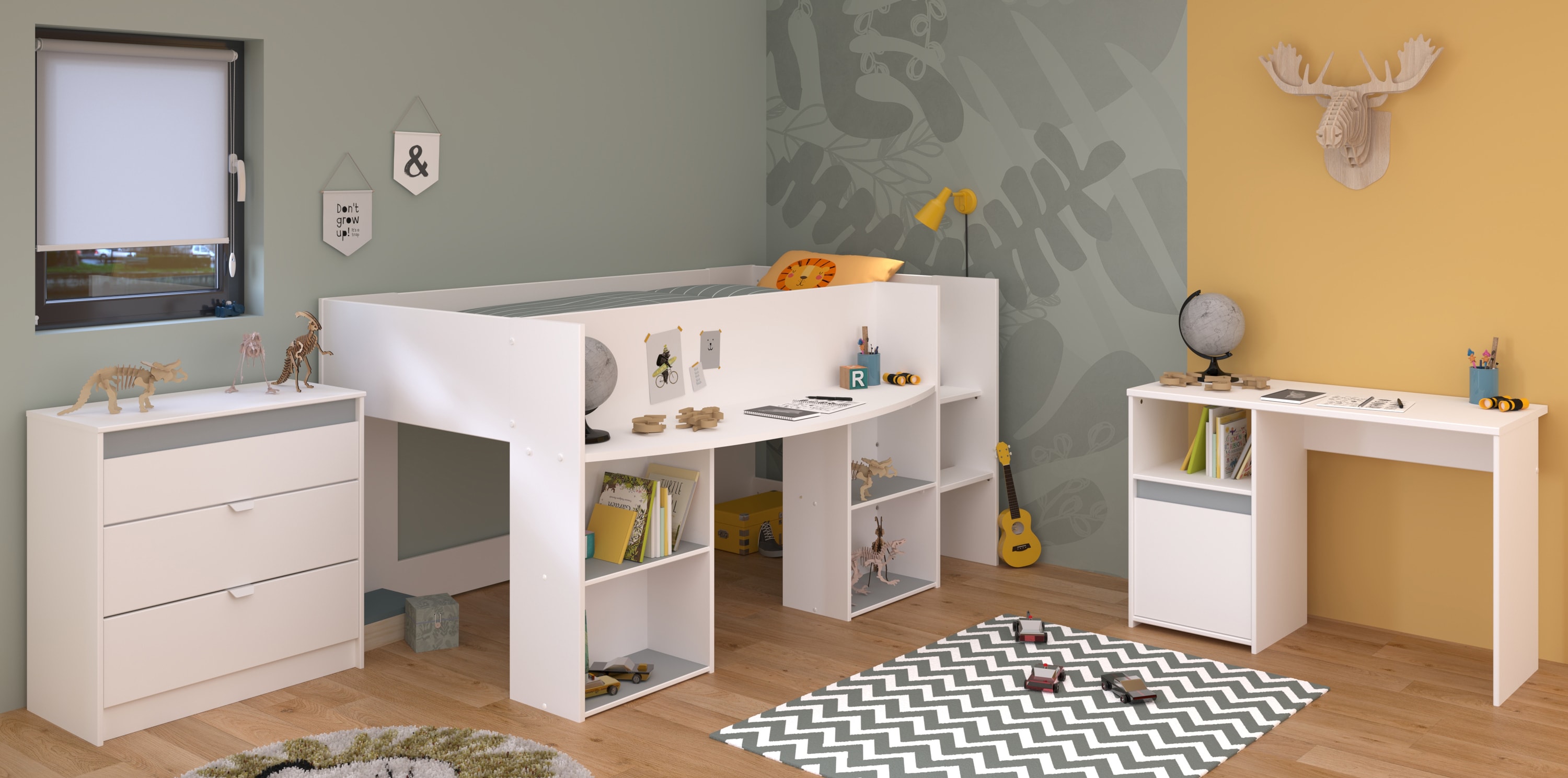 Parisot Kinderzimmer Set 3tlg "Pirouette 15"  Wei&szlig; - Bild 1