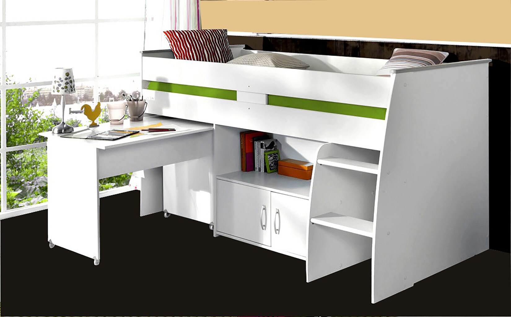 Parisot Multifunktionshochbett mit Schreibtisch „Reverse 1“ | 03480940174929