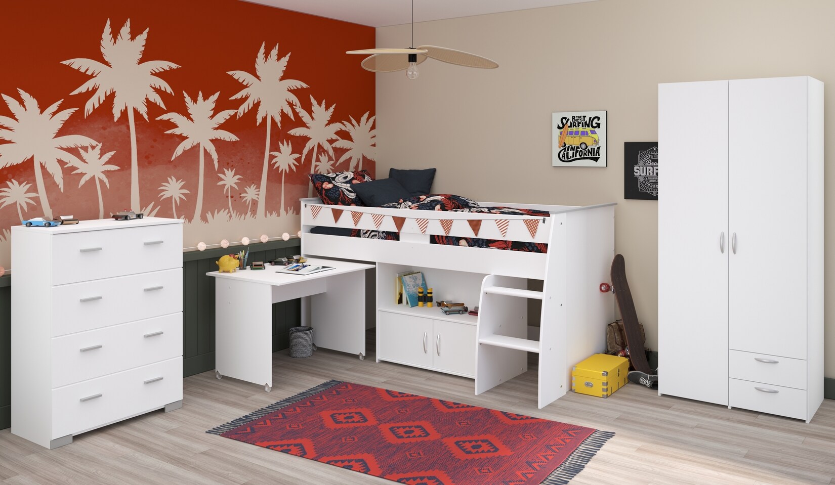 Parisot Kinderzimmer 3-teilig „Reverse 11“ Weiß | 03480940301776