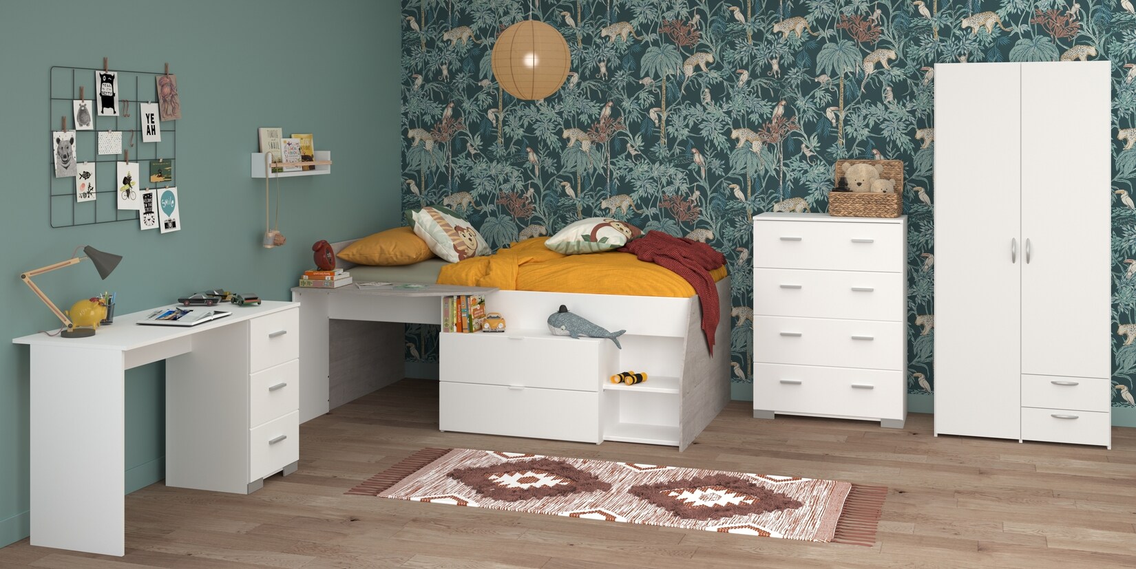 Parisot Kinderzimmer 4-teilig „Milky 11“ Weiß / Grey Loft | 03480940301714