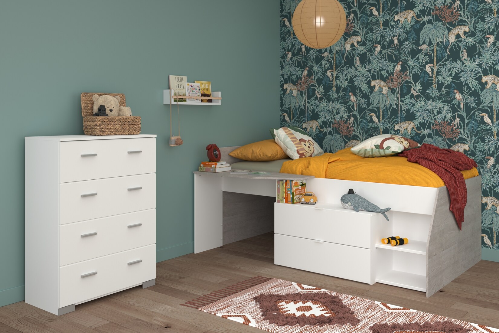 Parisot Kinderzimmer 2-teilig „Milky 16“ Weiß / Grey Loft | 03480940301752