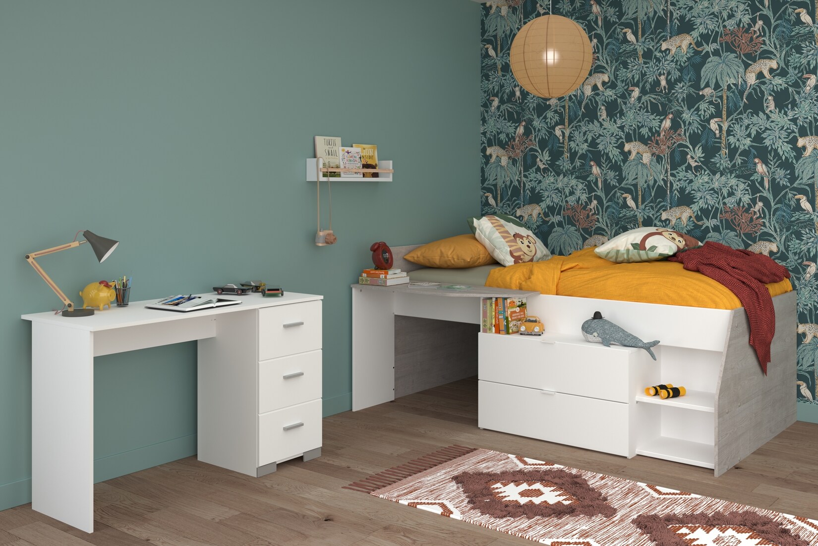 Parisot Kinderzimmer 2-teilig „Milky 17“ Weiß / Grey Loft | 03480940301769