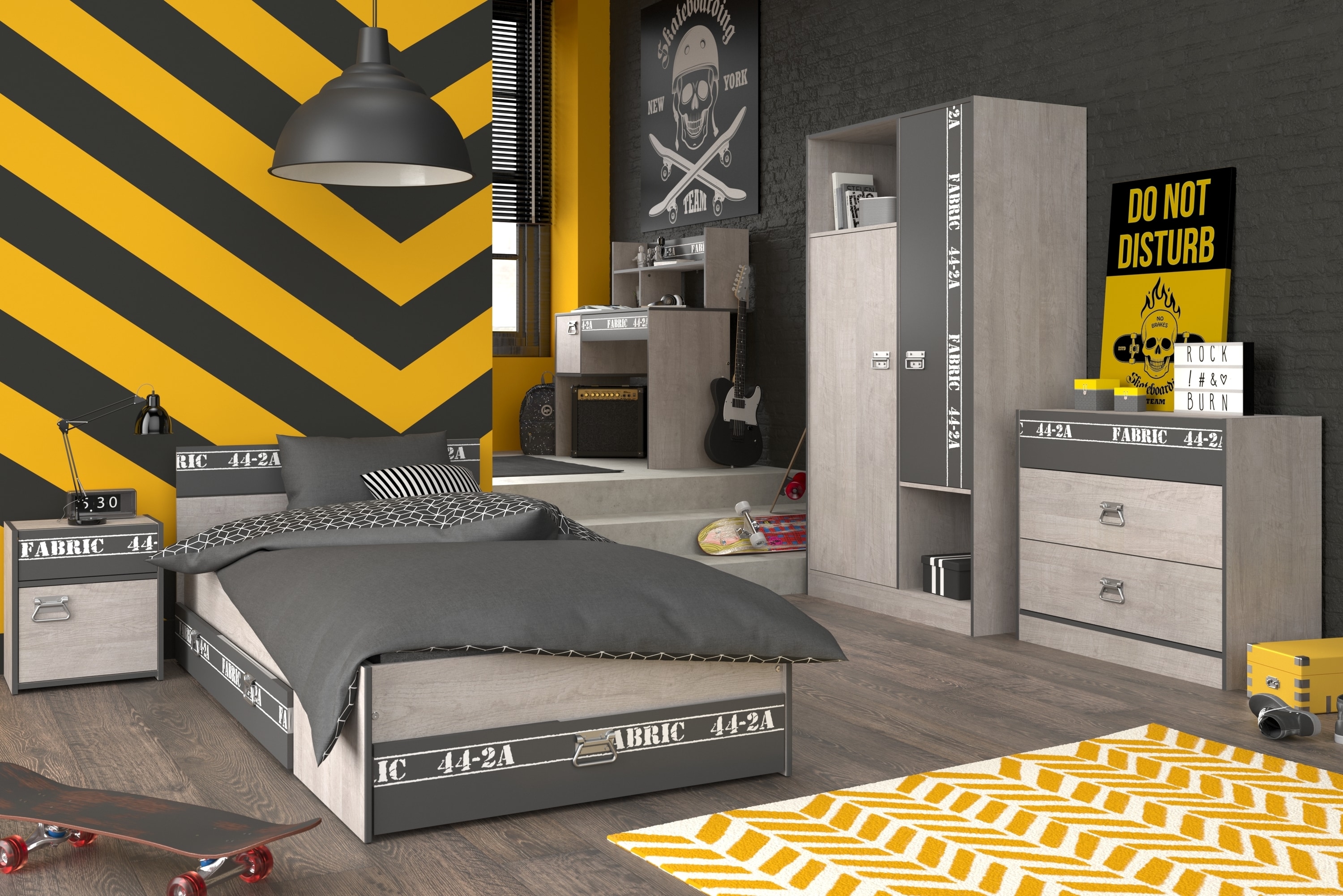 Parisot Kinder- und Jugendzimmer 6-tlg "Fabric 11" Esche-grau - Bild 1