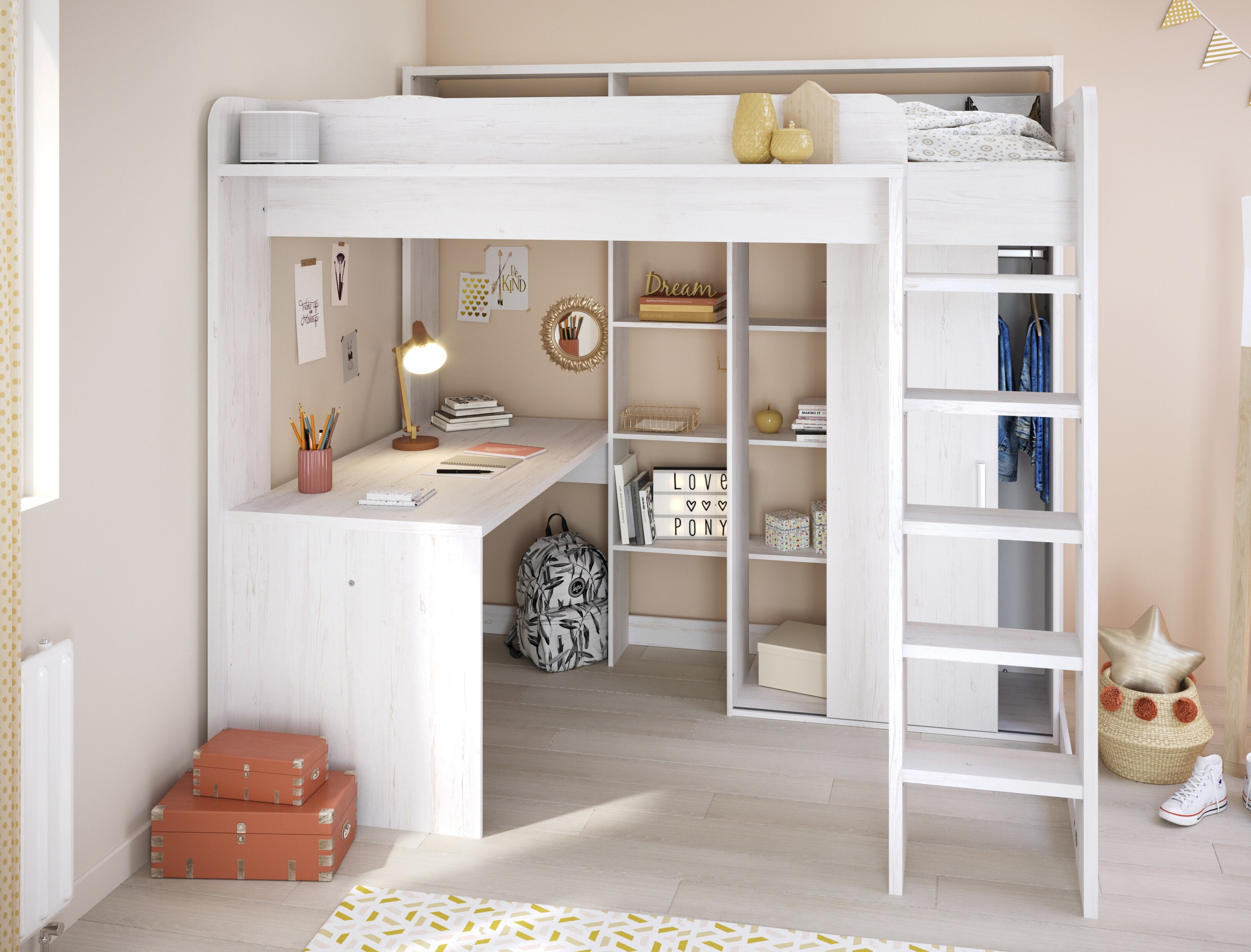 Parisot Multifunktionshochbett "Higher 1" Esche - Bild 1