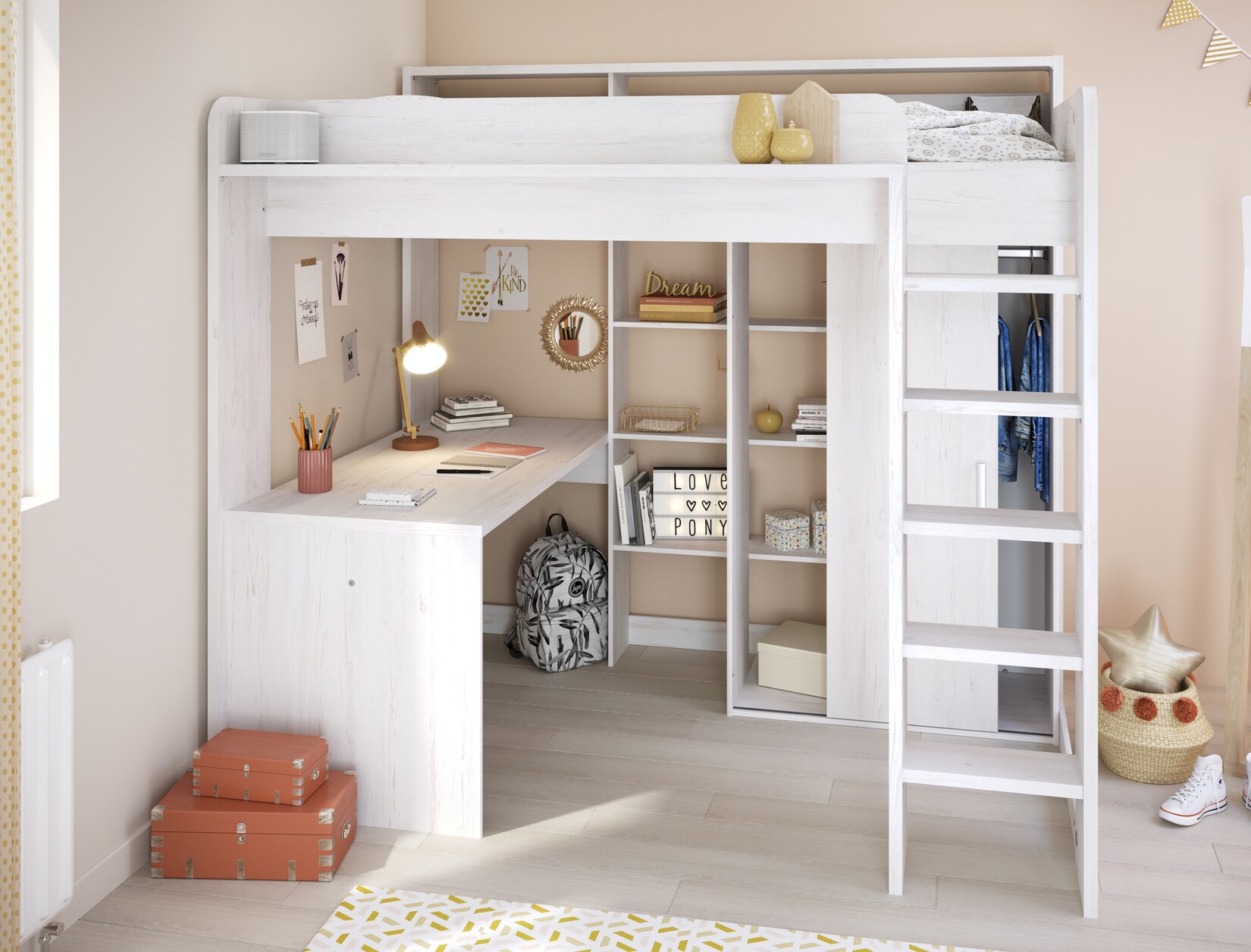 Parisot Multifunktionshochbett „Higher 1“ Esche | 03480940248897