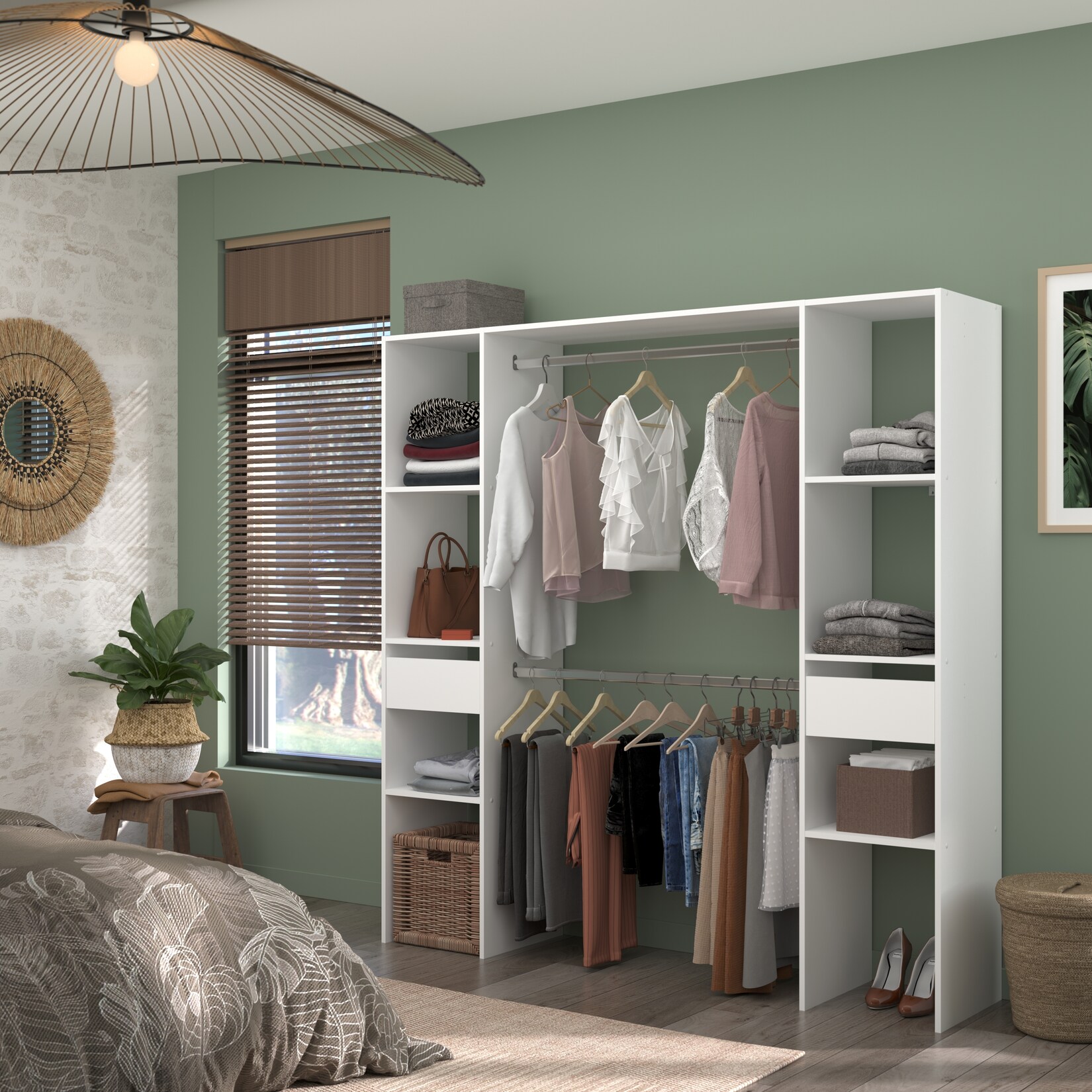 Parisot Mehrzweckschrank „Combi 2“ Weiß – Grau | 03170720616502