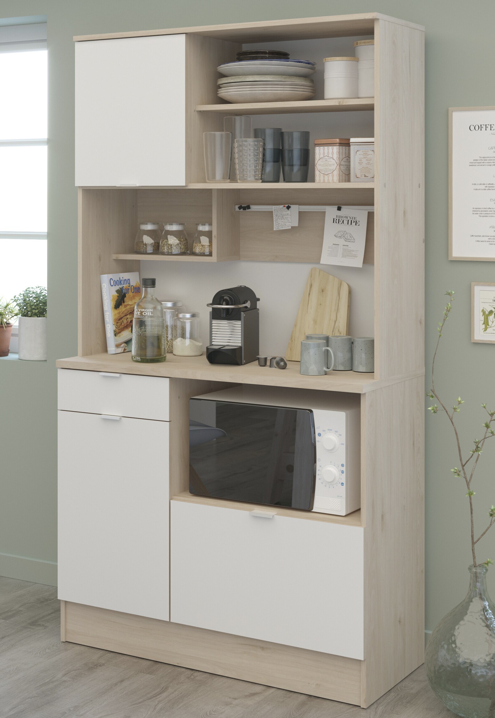 Parisot K&uuml;chenbuffet "Socool 11" Wei&szlig; / Jackson-Eiche - Bild 1