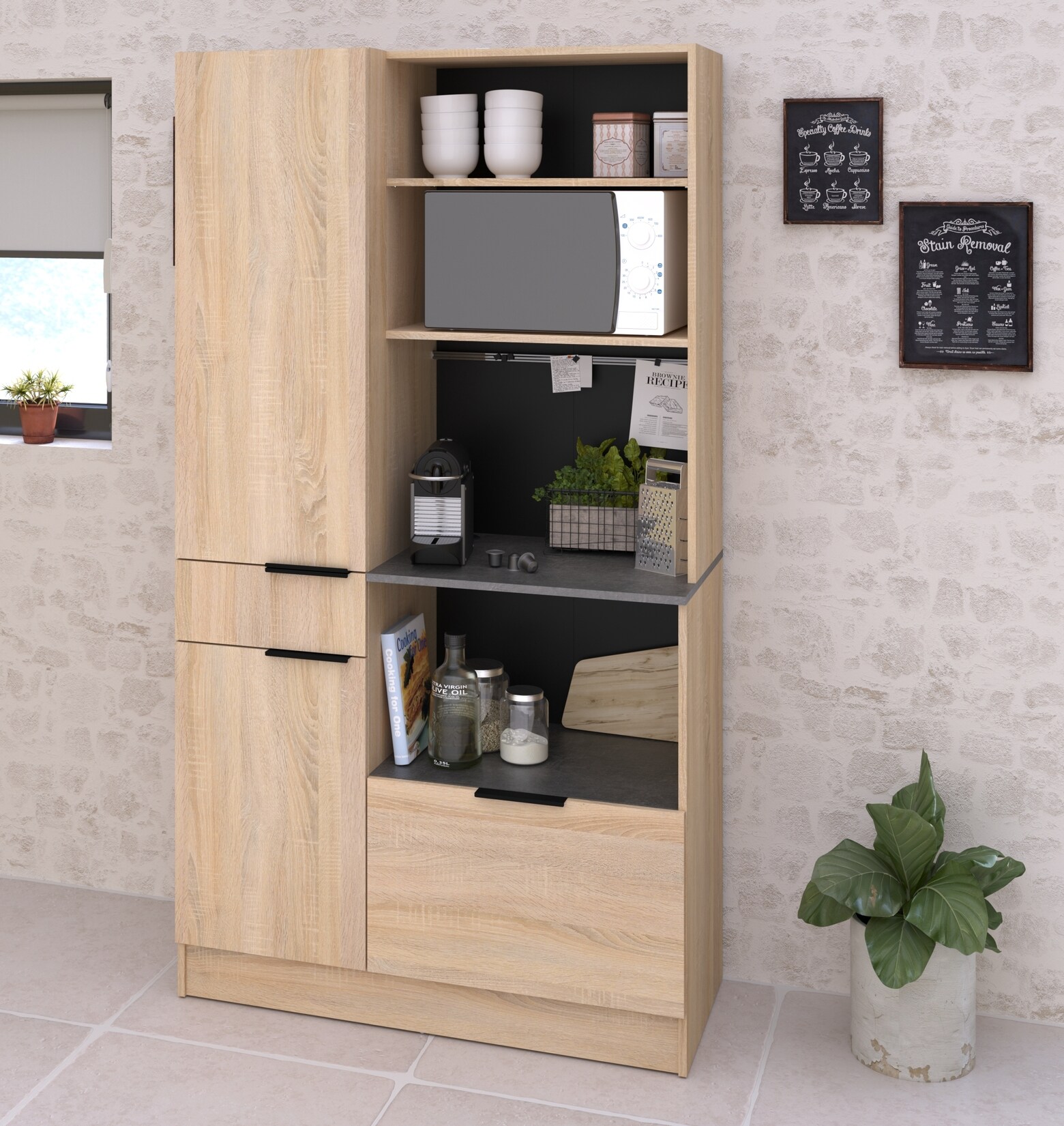 Parisot Küchenbuffet „Fumay 11“ Eiche / Betonoptik | 03170720618063