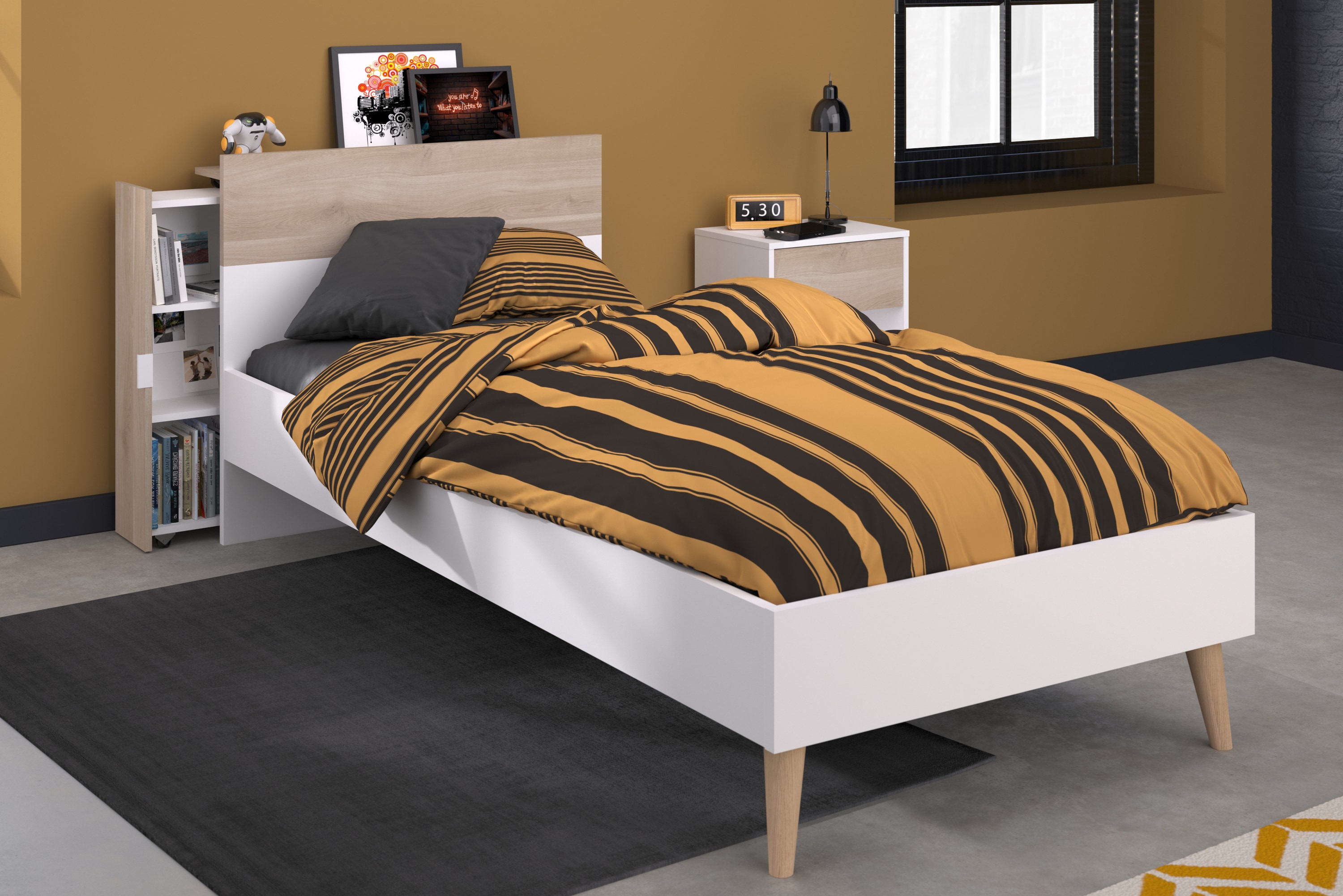 Parisot Kinderzimmer-Set 3-teilig "Aalborg 7" Wei&szlig; / Japanische Eiche - Bild 1