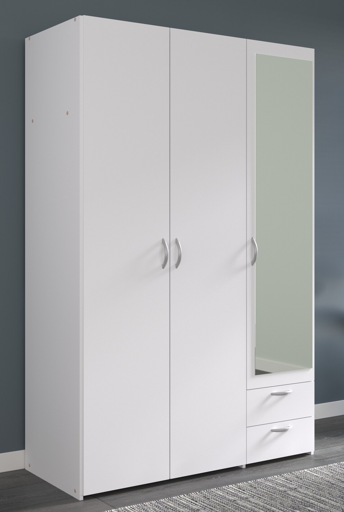Parisot Kleiderschrank 3-türig „Daily 4“ mit Spiegel | 03480940296744