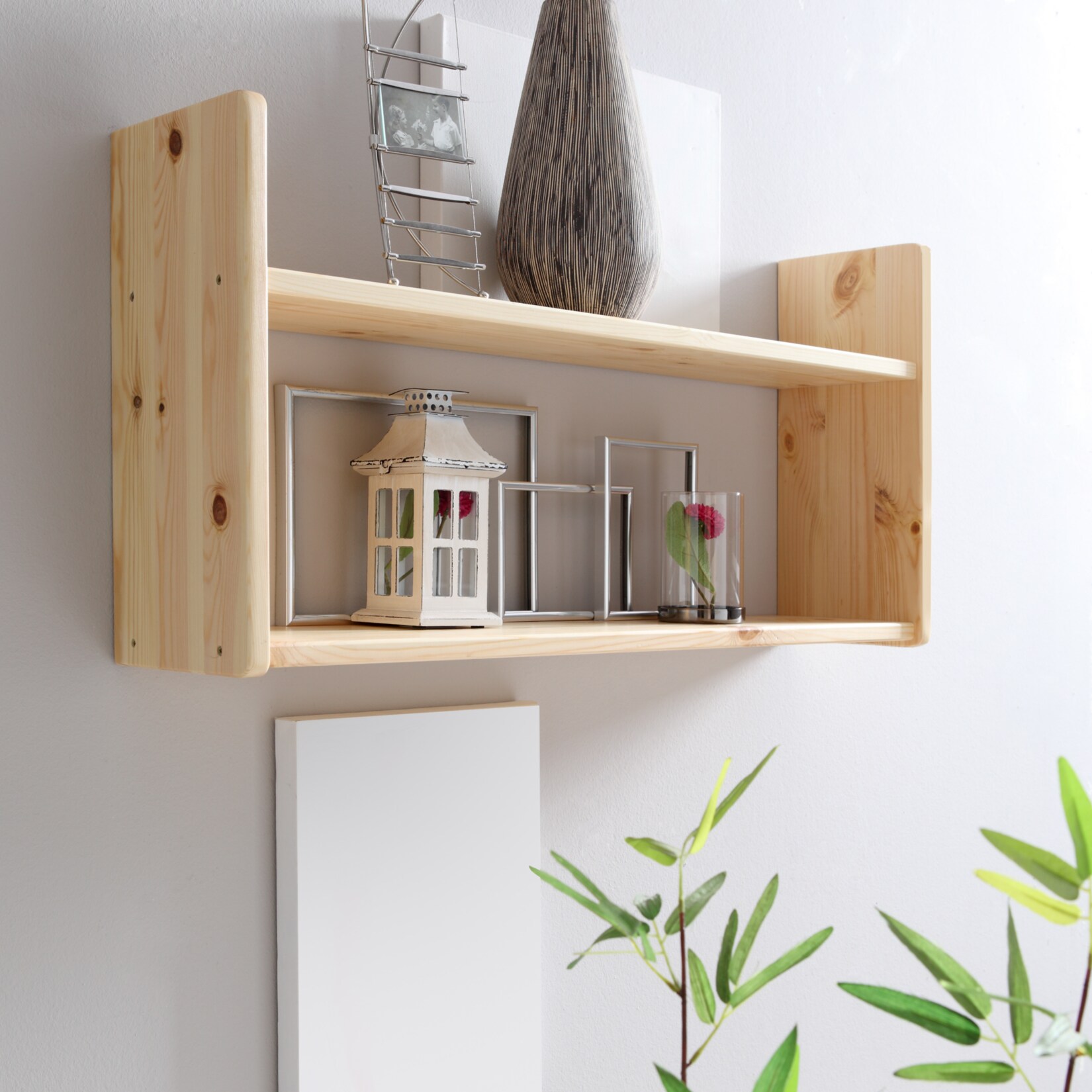 TiCAA Wandregal H&auml;ngeregal Kiefer Natur - Bild 1