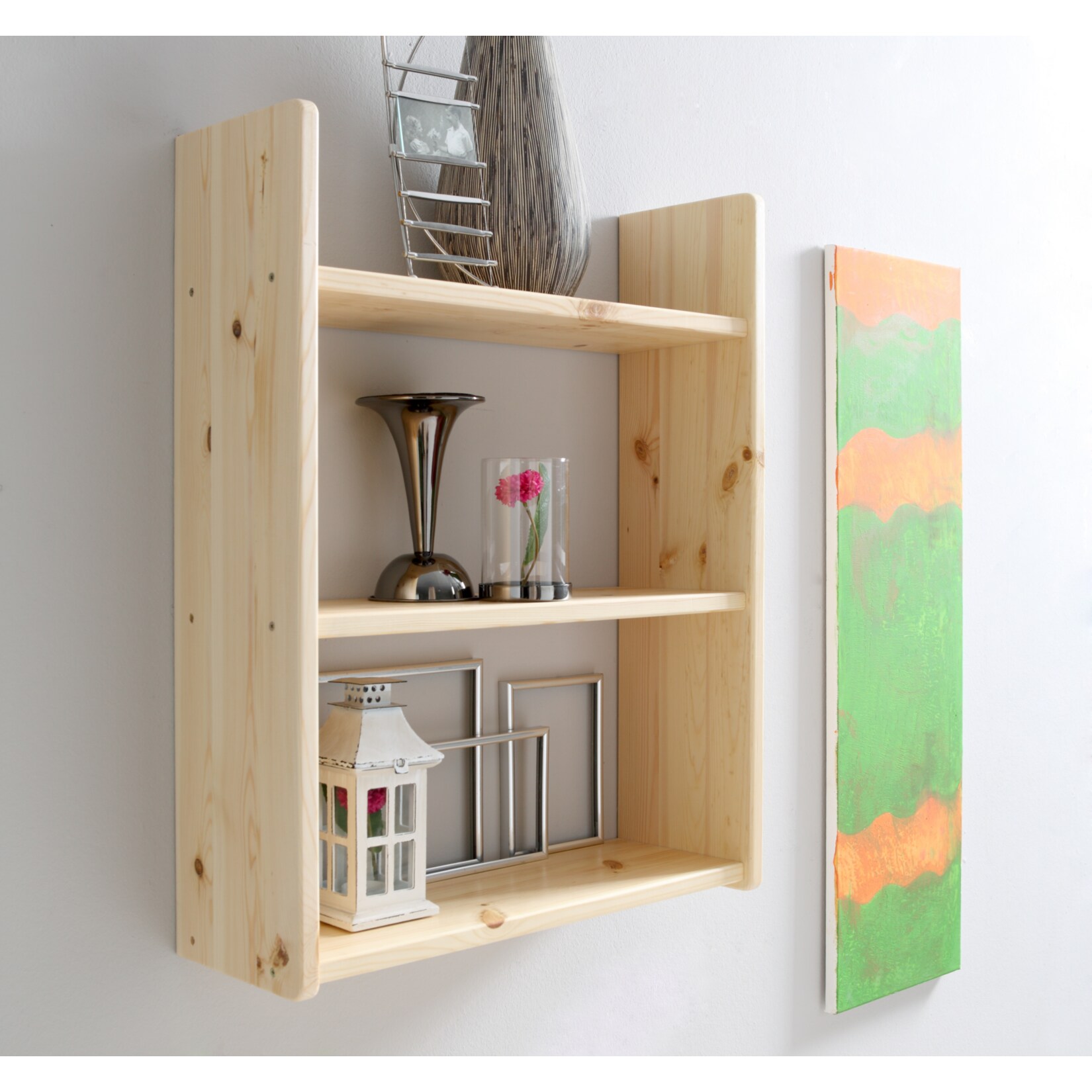 TiCAA Wandregal H&auml;ngeregal Kiefer Natur - Bild 1