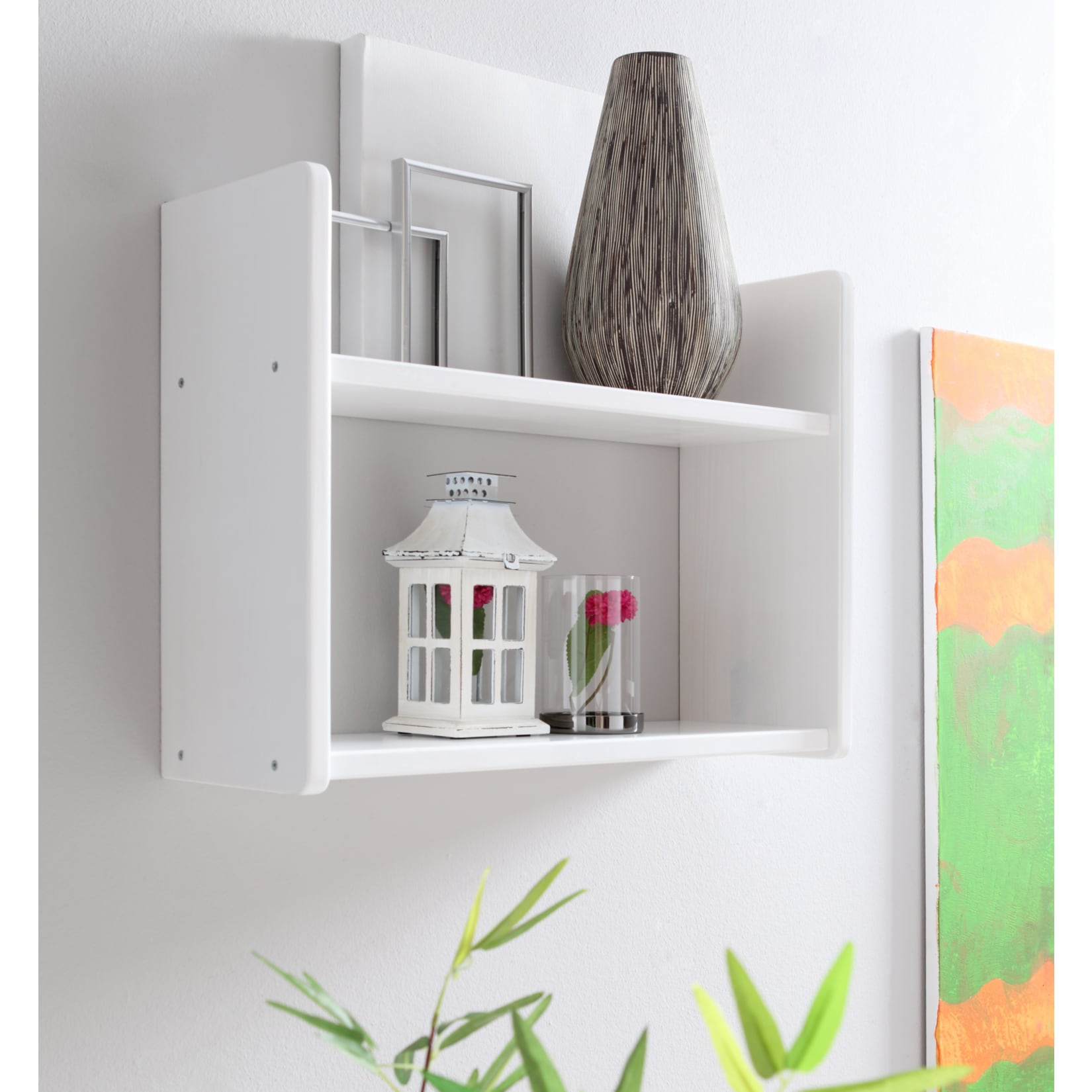 TiCAA Wandregal H&auml;ngeregal Kiefer Wei&szlig; - Bild 1