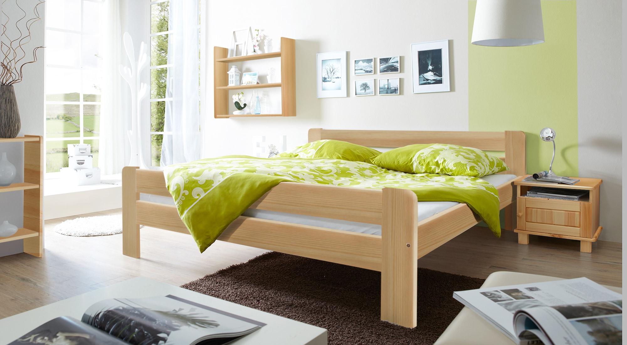 TiCAA Massivholz Einzelbett Bert Kiefer Natur - Bild 1