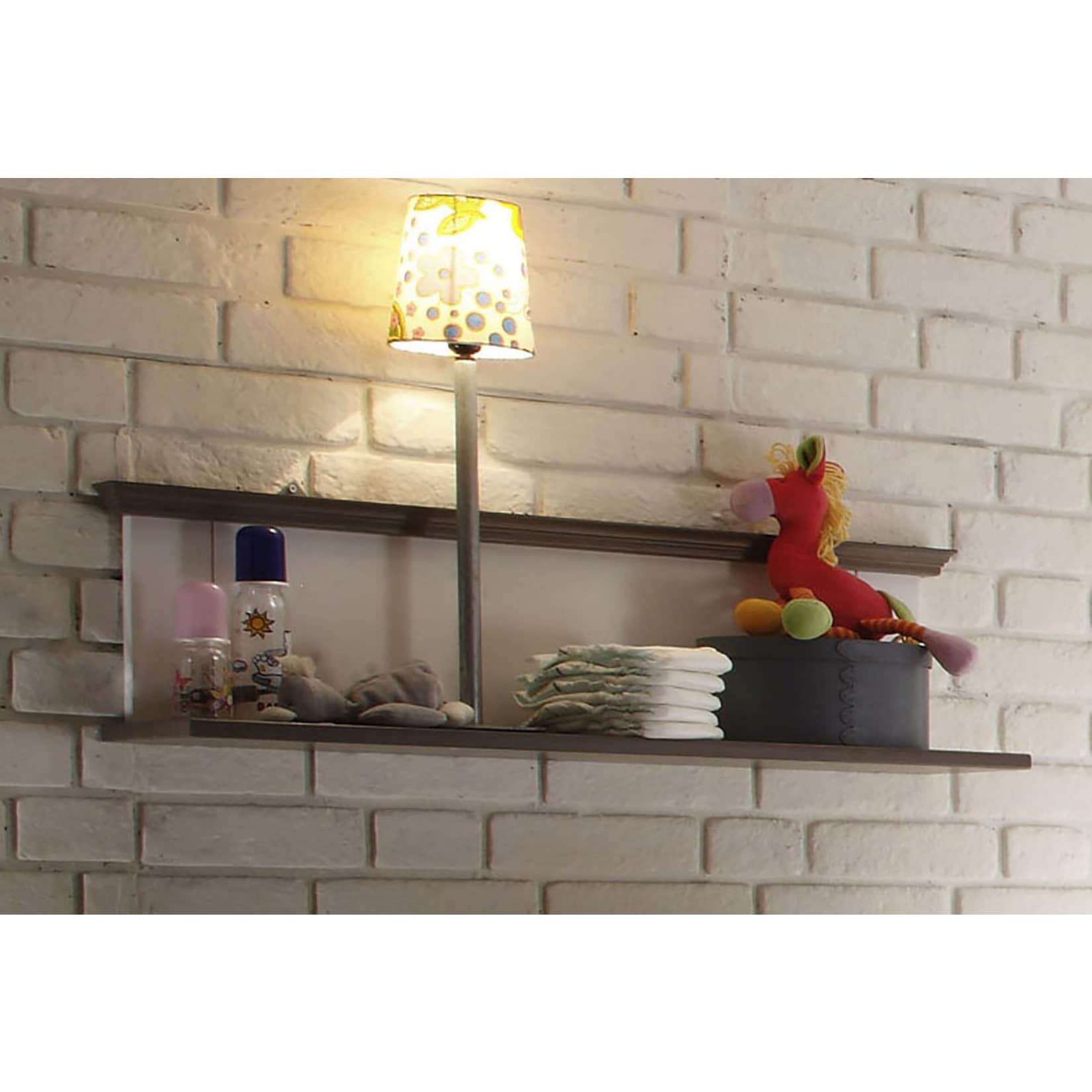 TiCAA Wandregal "Laura" Kiefer Lava-Wei&szlig; - Bild 1