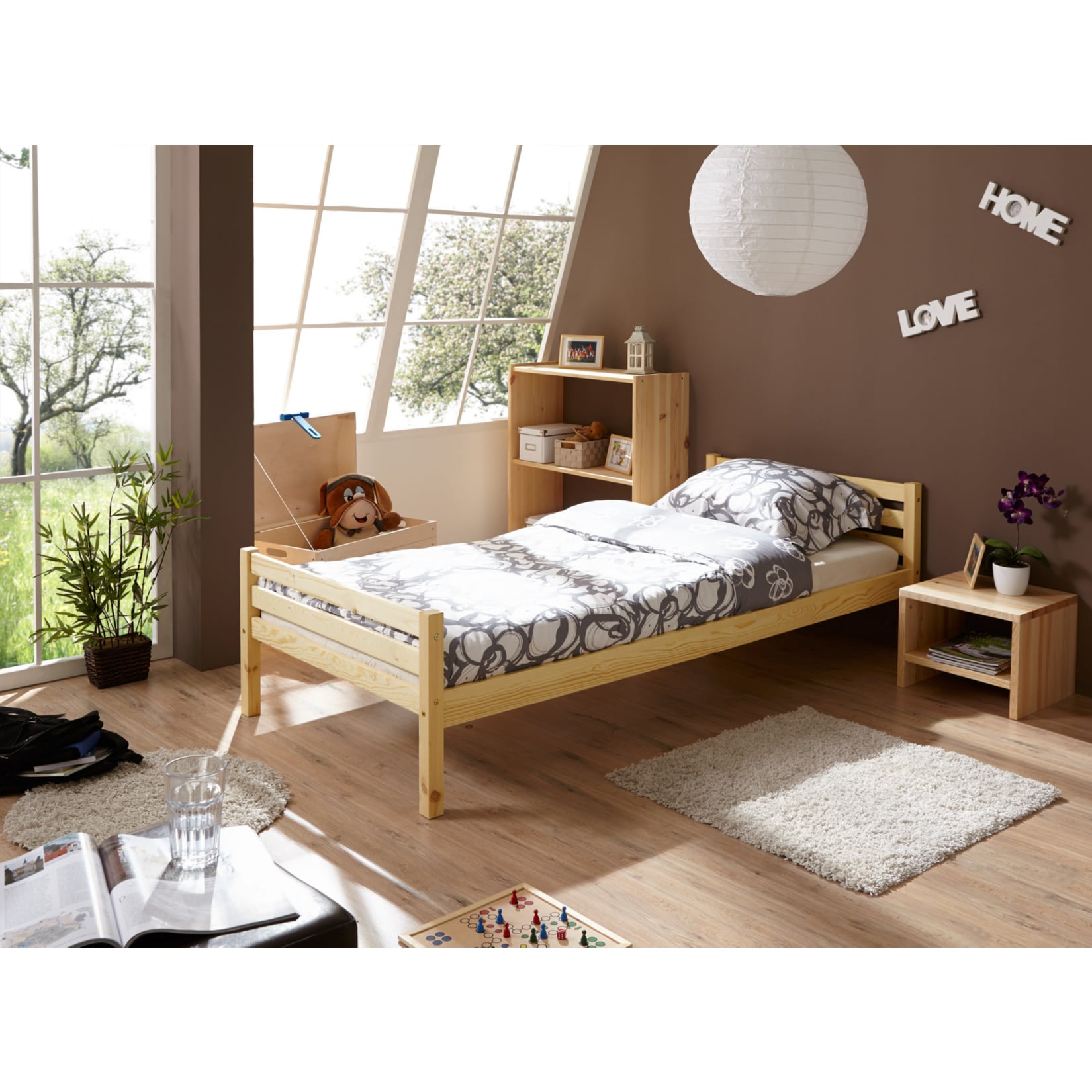 TiCAA Einzelbett "Nadine" Kiefer massiv Natur - Bild 1