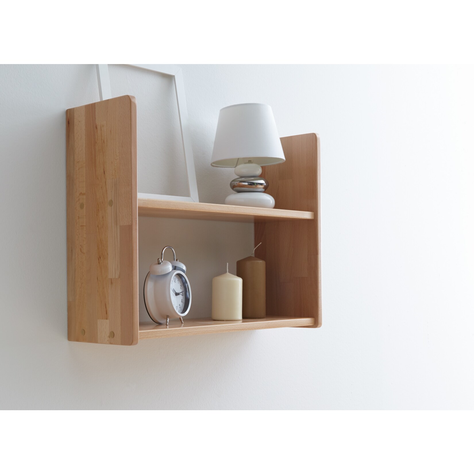 TiCAA Wandregal H&auml;ngeregal Buche Natur - Bild 1