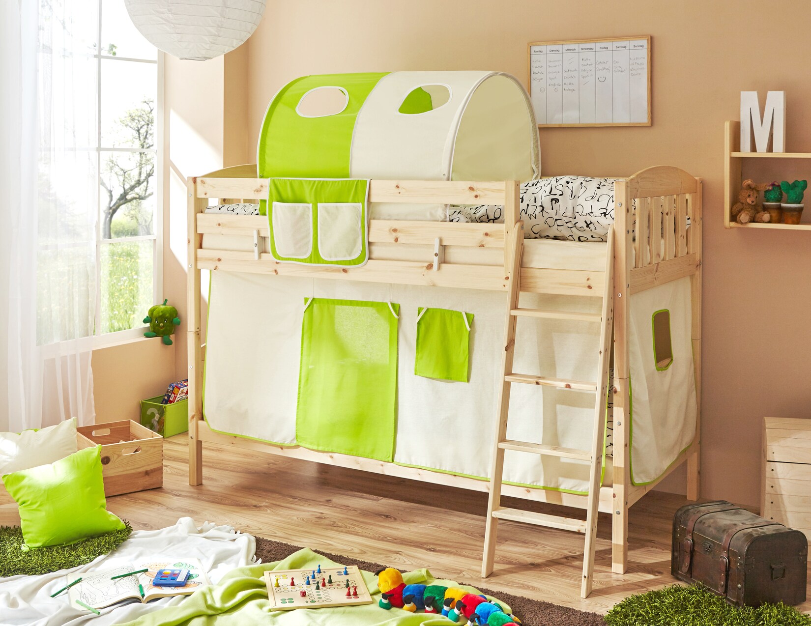 TiCAA Etagenbett Erni Country-V Kiefer Natur
