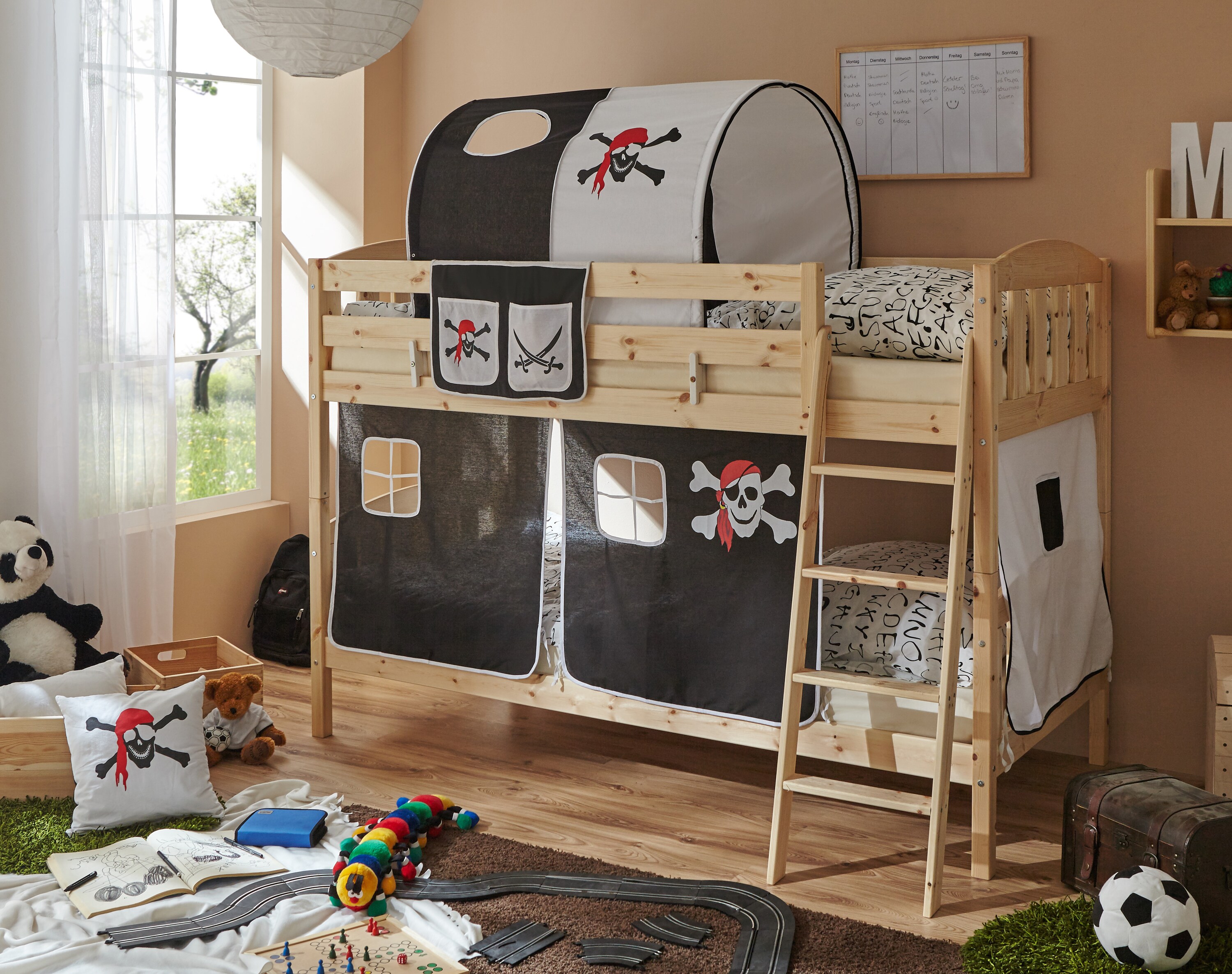 TiCAA Etagenbett Erni Country-V Kiefer Natur Motiv - Bild 1