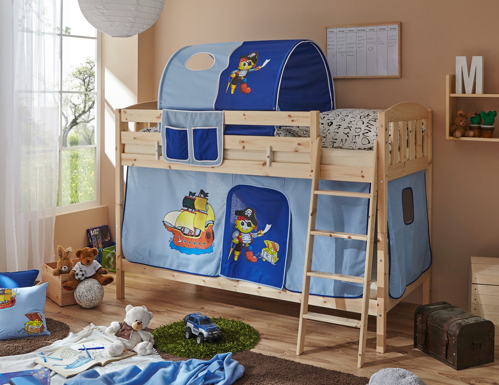 TiCAA Etagenbett Erni Country-V Kiefer Natur Motiv | 04251105922964