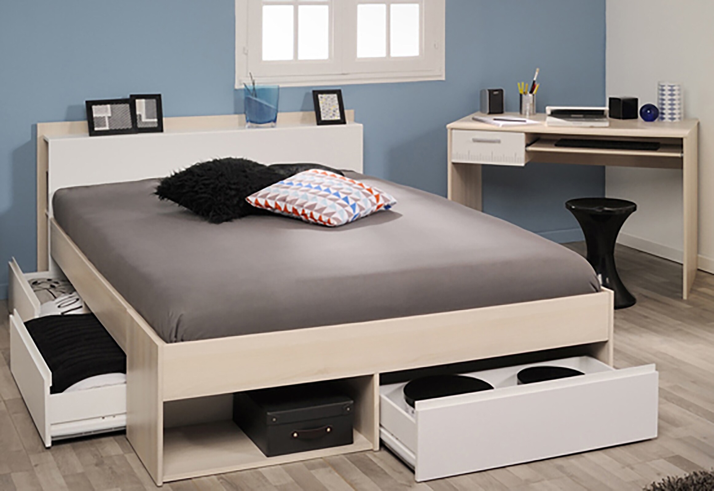 Parisot Schlafzimmer-Set "Most und Charly" Akazie-Wei&szlig; - Bild 1