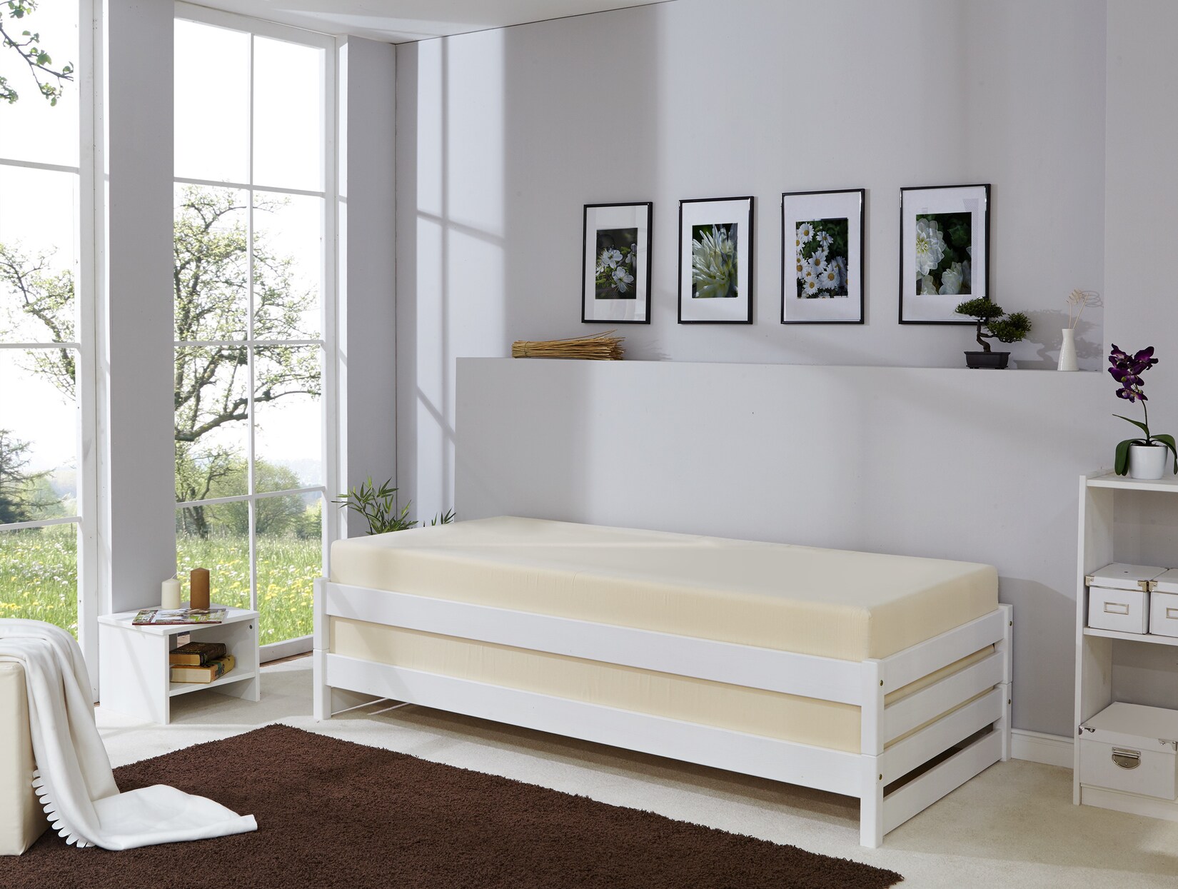 TiCAA TiCAA Massivholz Stapelliege, Stapelbett, Einzelbett, Gästebett Kiefer 90×200 | 04251105926832
