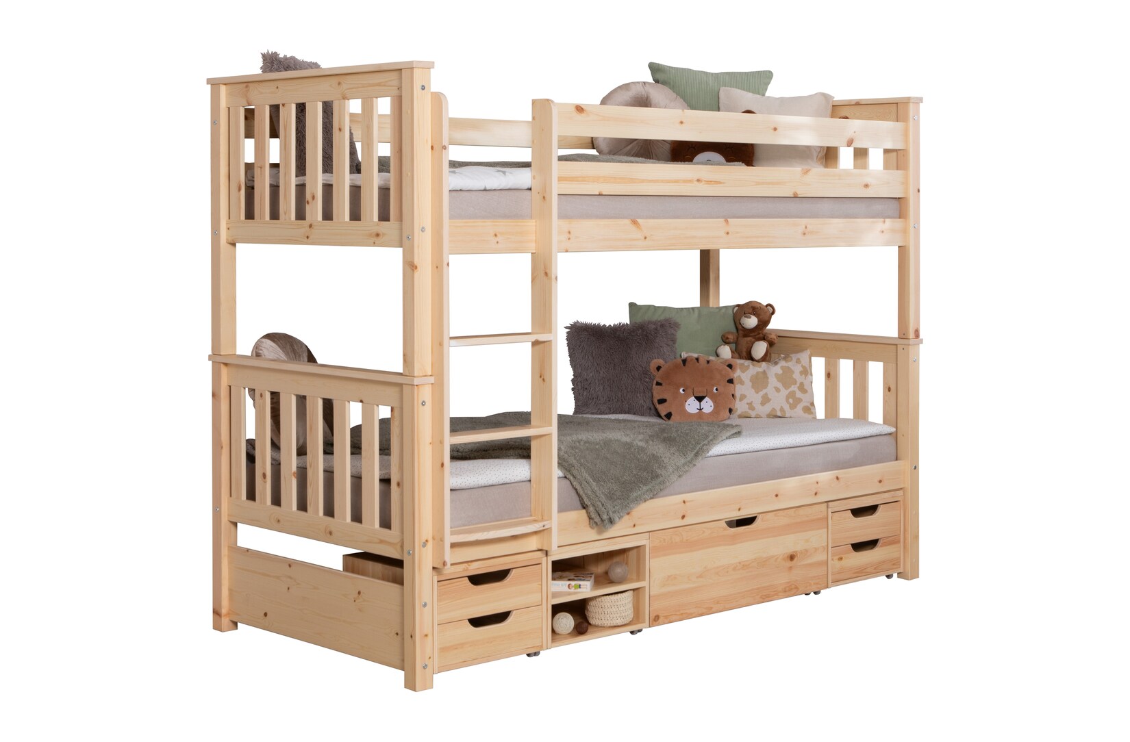 TiCAA Etagenbett Sammy Kiefer Natur