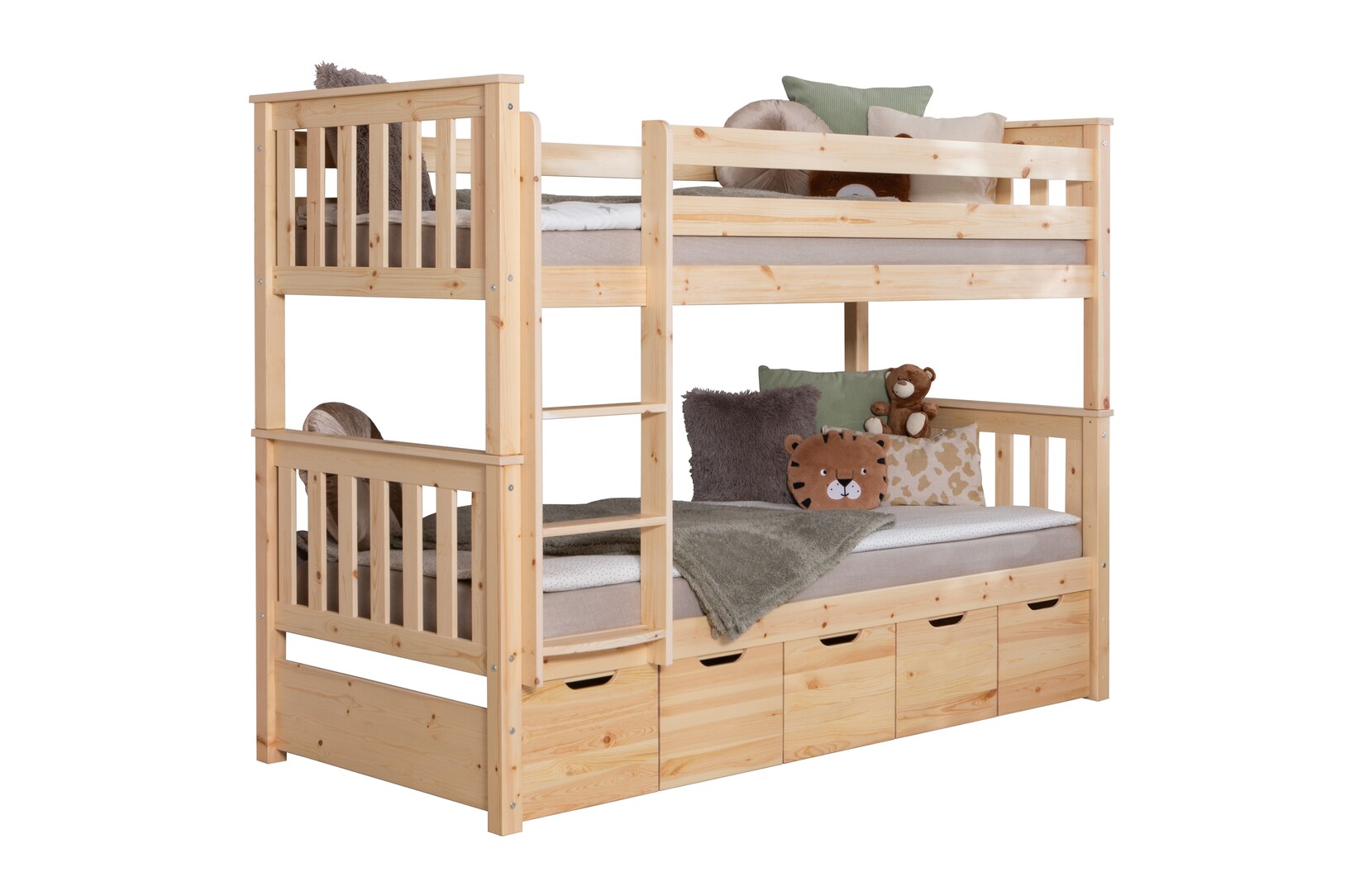 TiCAA Etagenbett Sammy Kiefer Natur
