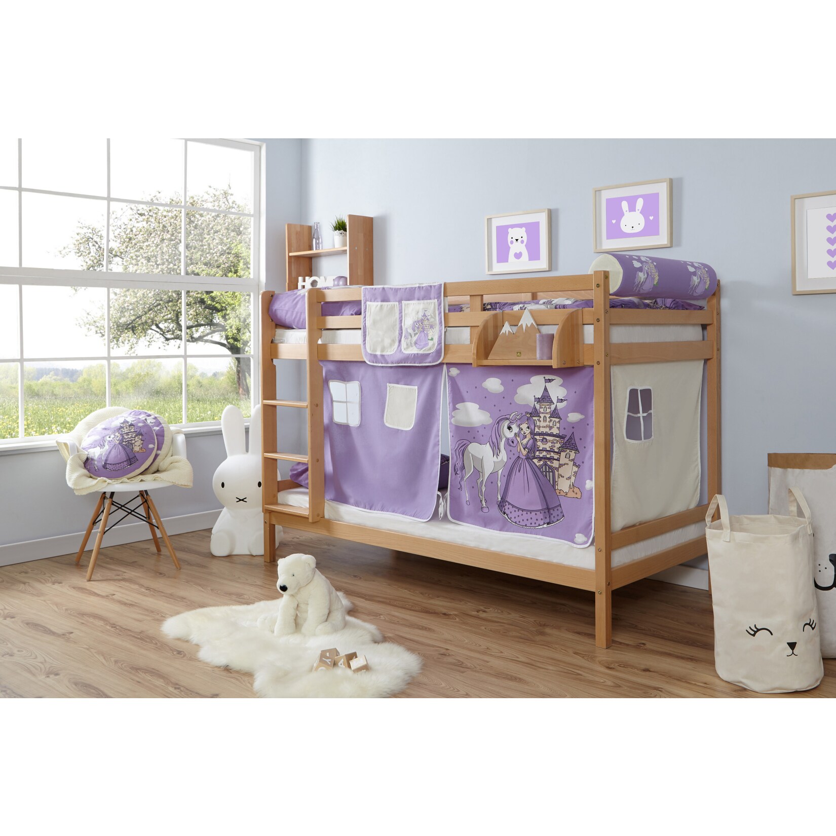 TiCAA Etagenbett "Rene" Buche Natur - Bild 1