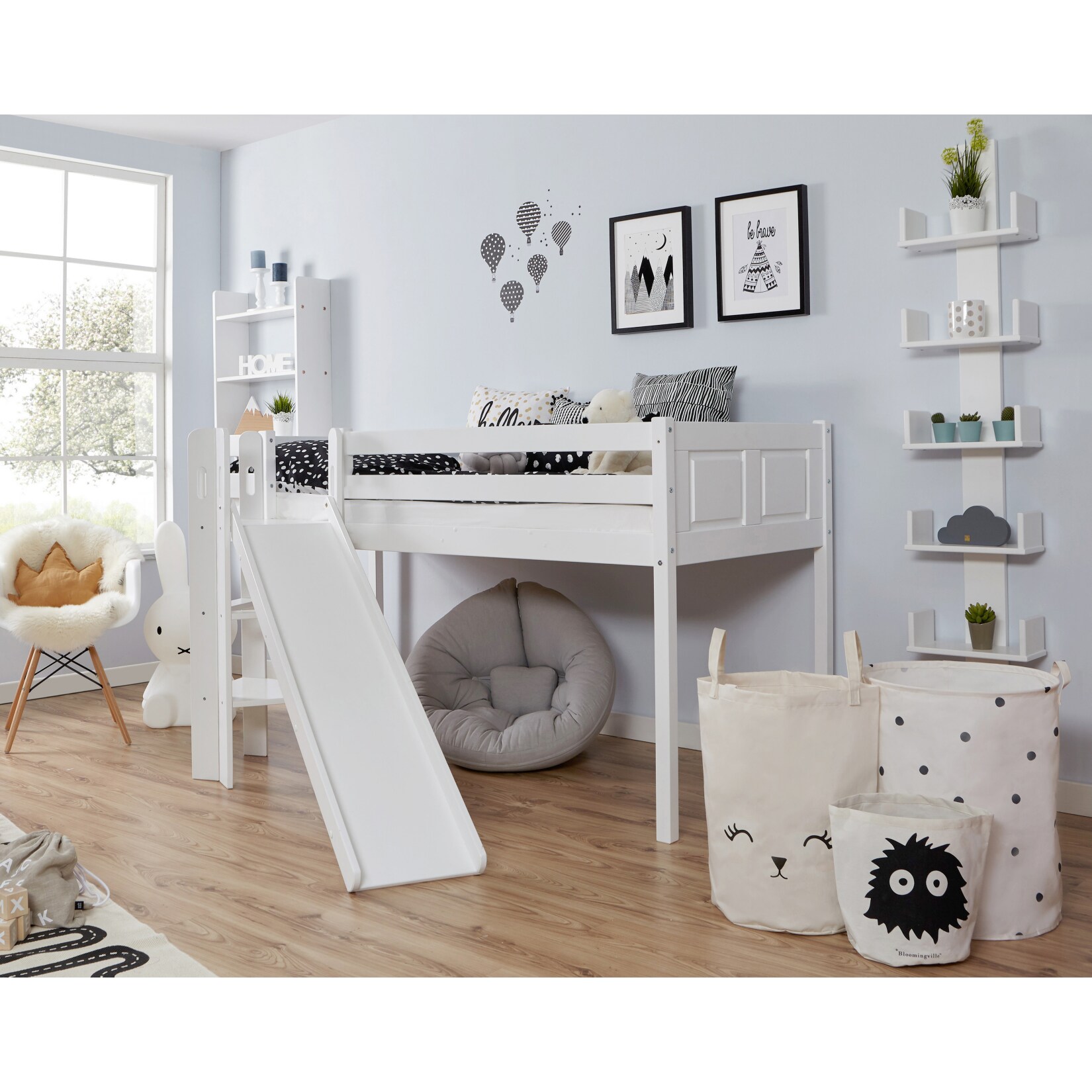 TiCAA Podestbett "Ekki" Country Buche Wei&szlig; - Bild 1