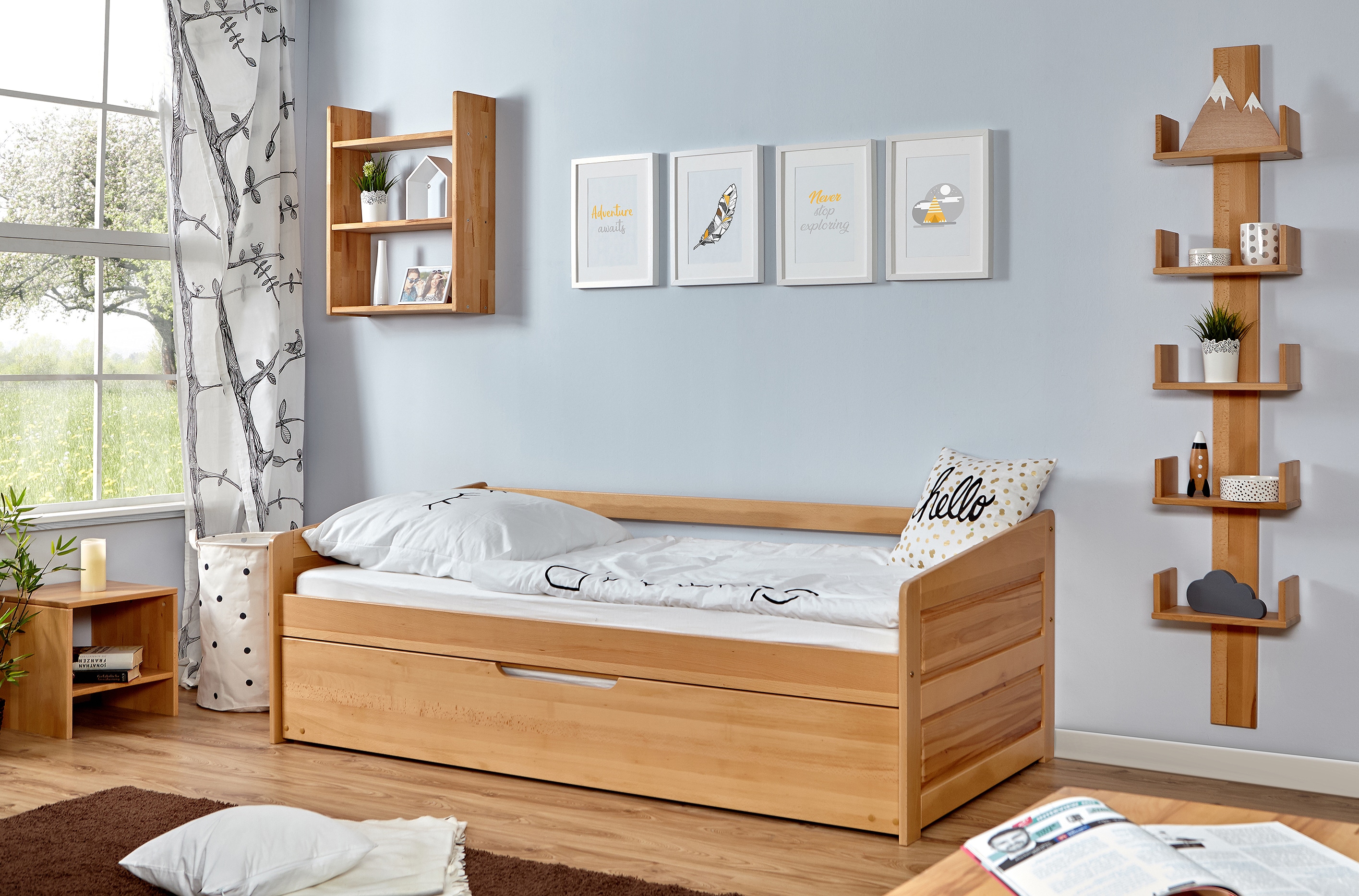 TiCAA Sofabett Micki 90x200 Buche Natur - Bild 1