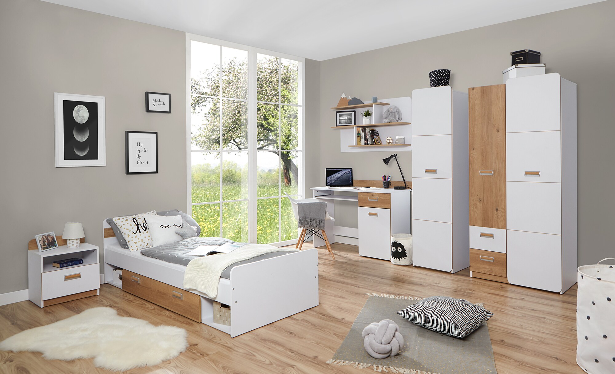 TiCAA Jugendzimmer Lori 6-teilig wei&szlig; - Bild 1