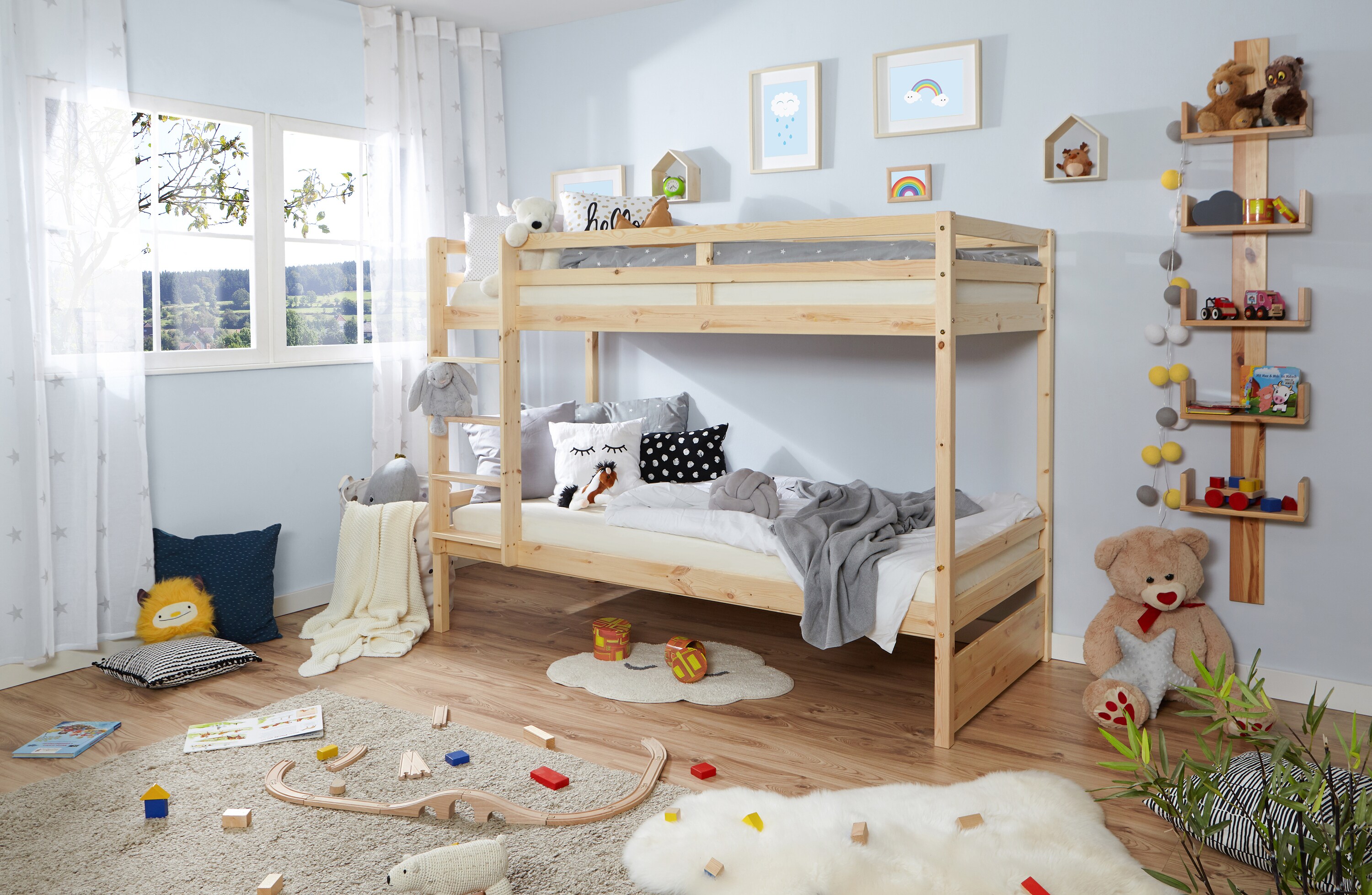 TiCAA Etagenbett Finn Kiefer Natur - Bild 1