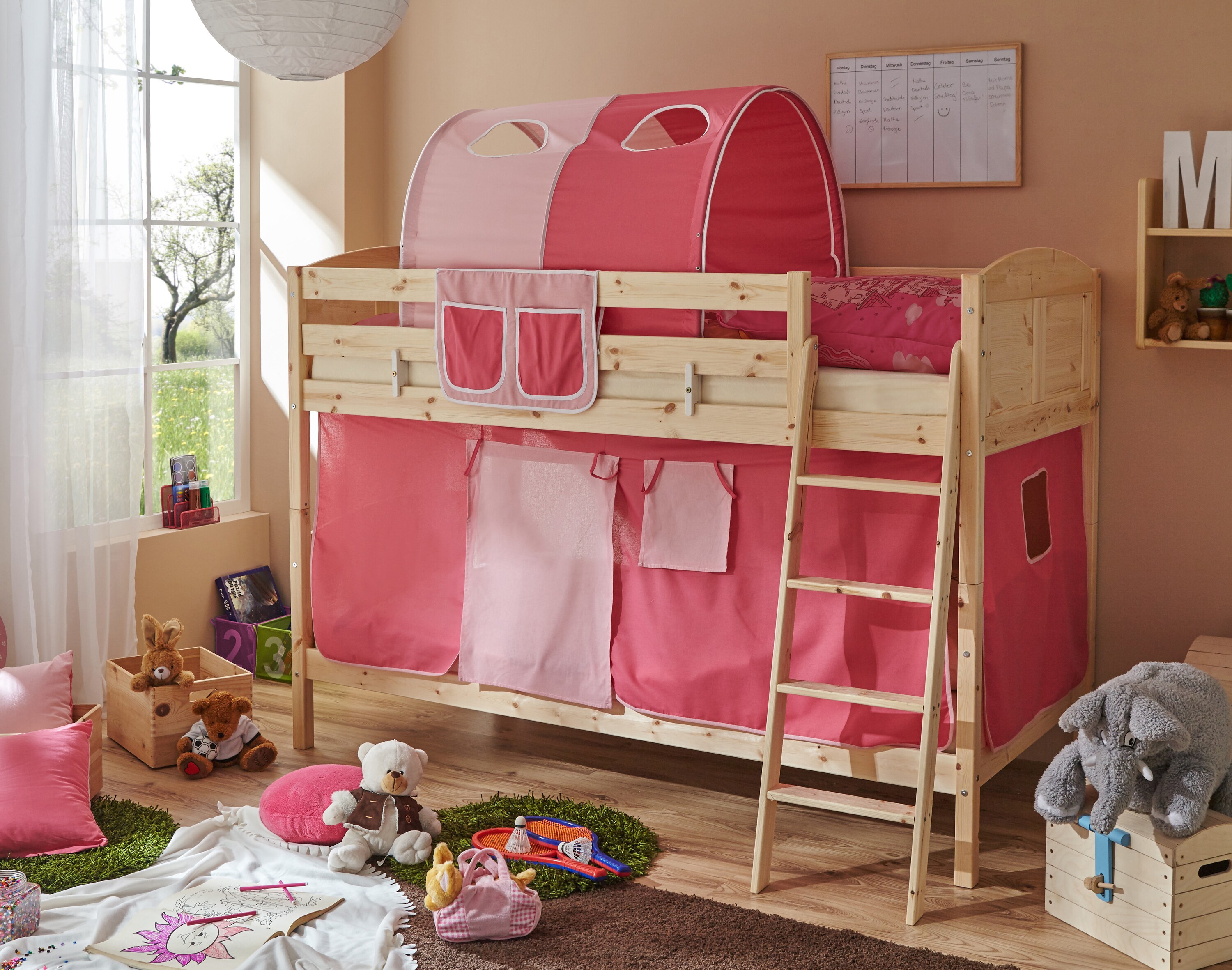 TiCAA Etagenbett Erni Country Kiefer Natur - Bild 1