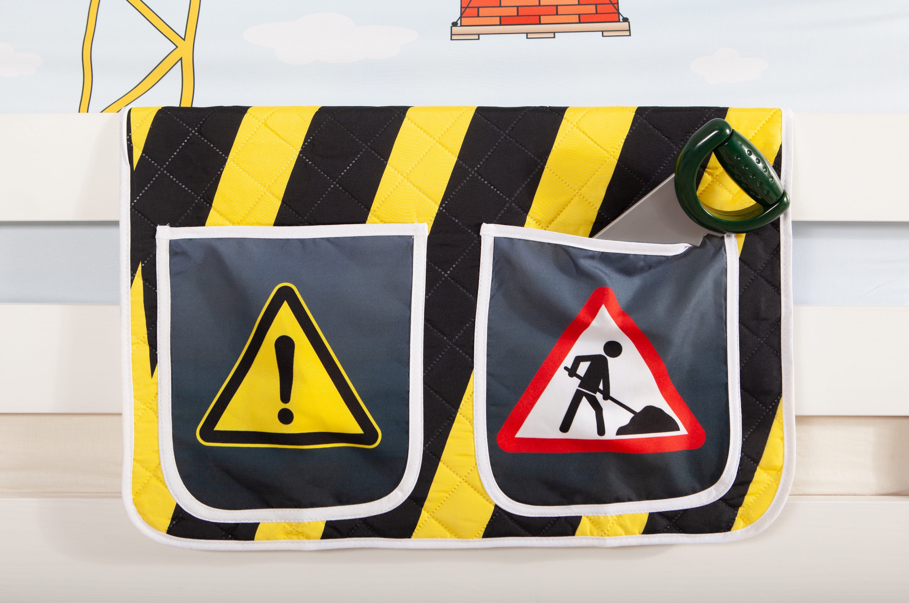 TiCAA Kinder Bett-Tasche "Oskars Baustelle" f&uuml;r Hoch- und Etagenbetten - Bild 1