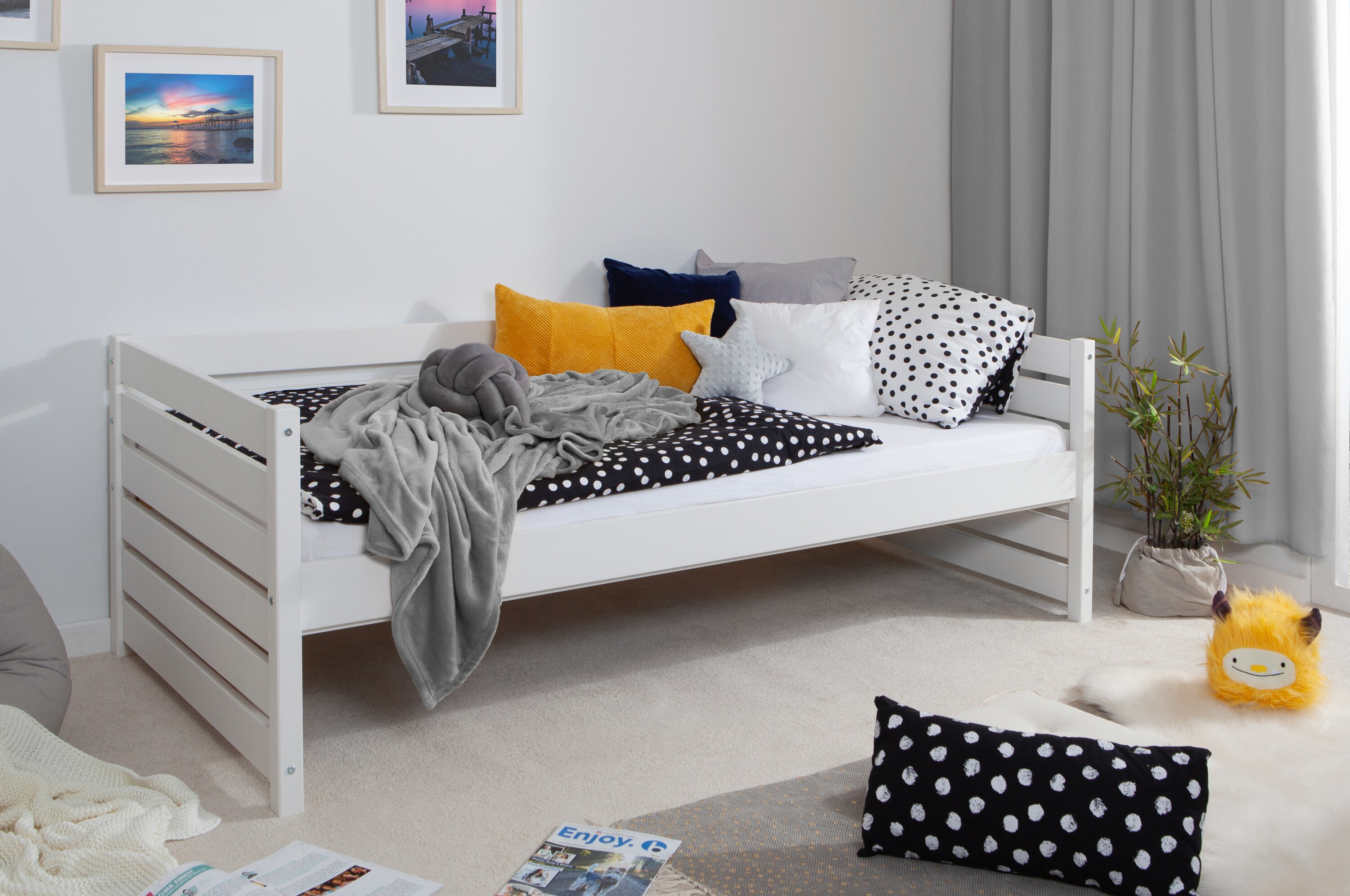 TiCAA Sofabett Naomi 90x200, Kiefer massiv - Bild 1