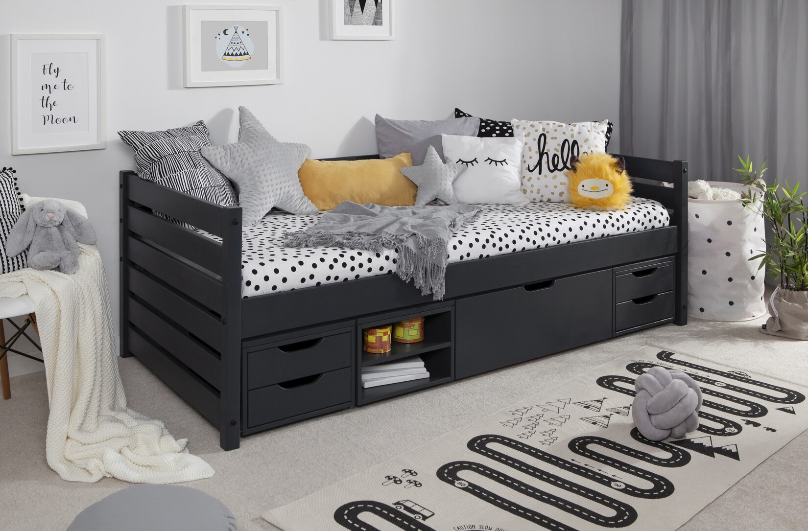 TiCAA Sofabett Naomi inkl. Funktionsschubkästen, 90×200 | 04251105963028