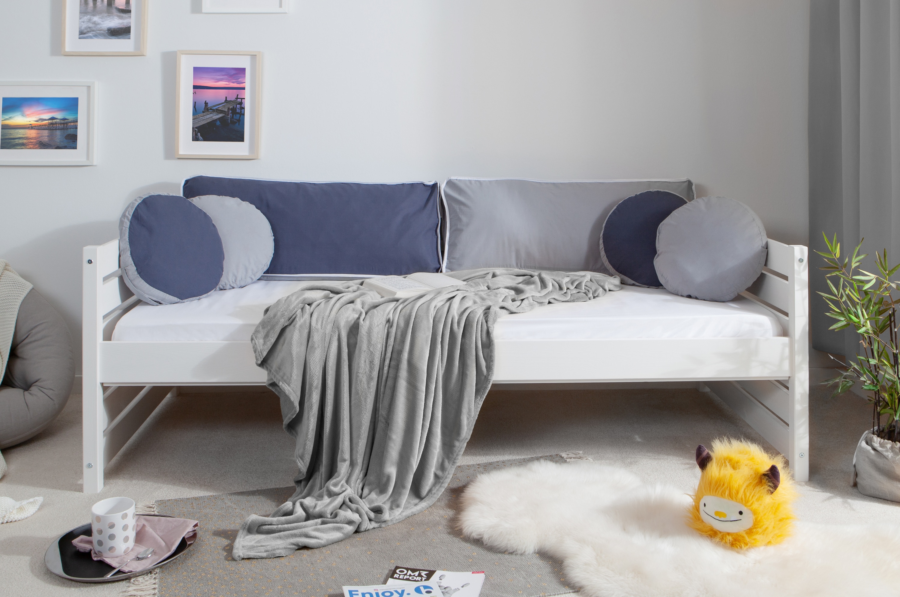 TiCAA Sofabett Naomi 120x200 Kiefer massiv Weiß online kaufen bei Netto