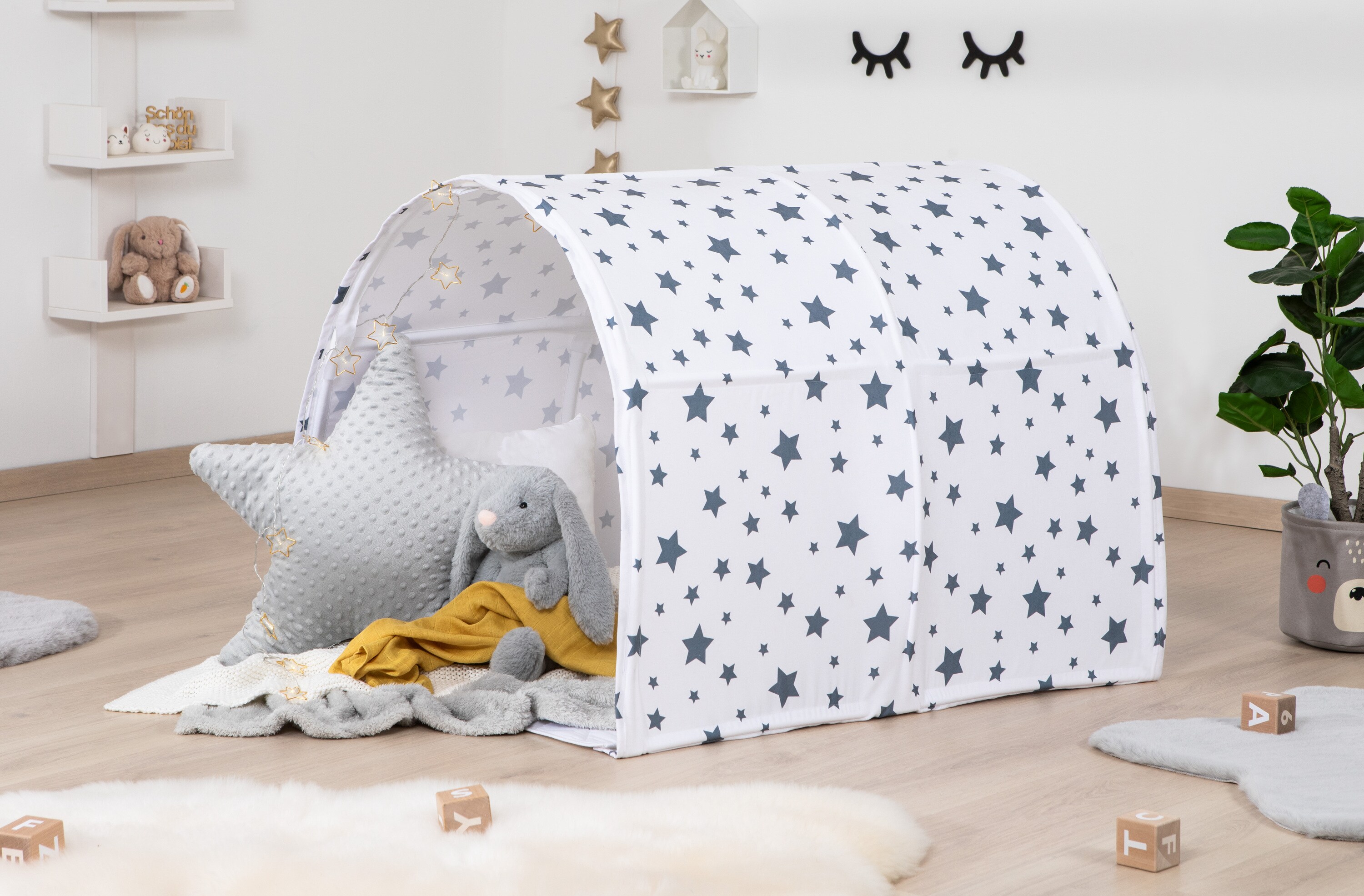 TiCAA Spiel- und Betttunnel, Kinderzelt, Kindertunnel f&uuml;r Jungs & M&auml;dchen Spielzelt f&uuml;r Bodenbett, Hochbett, Etagenbett und Einzelbett 90x200cm - Bild 1