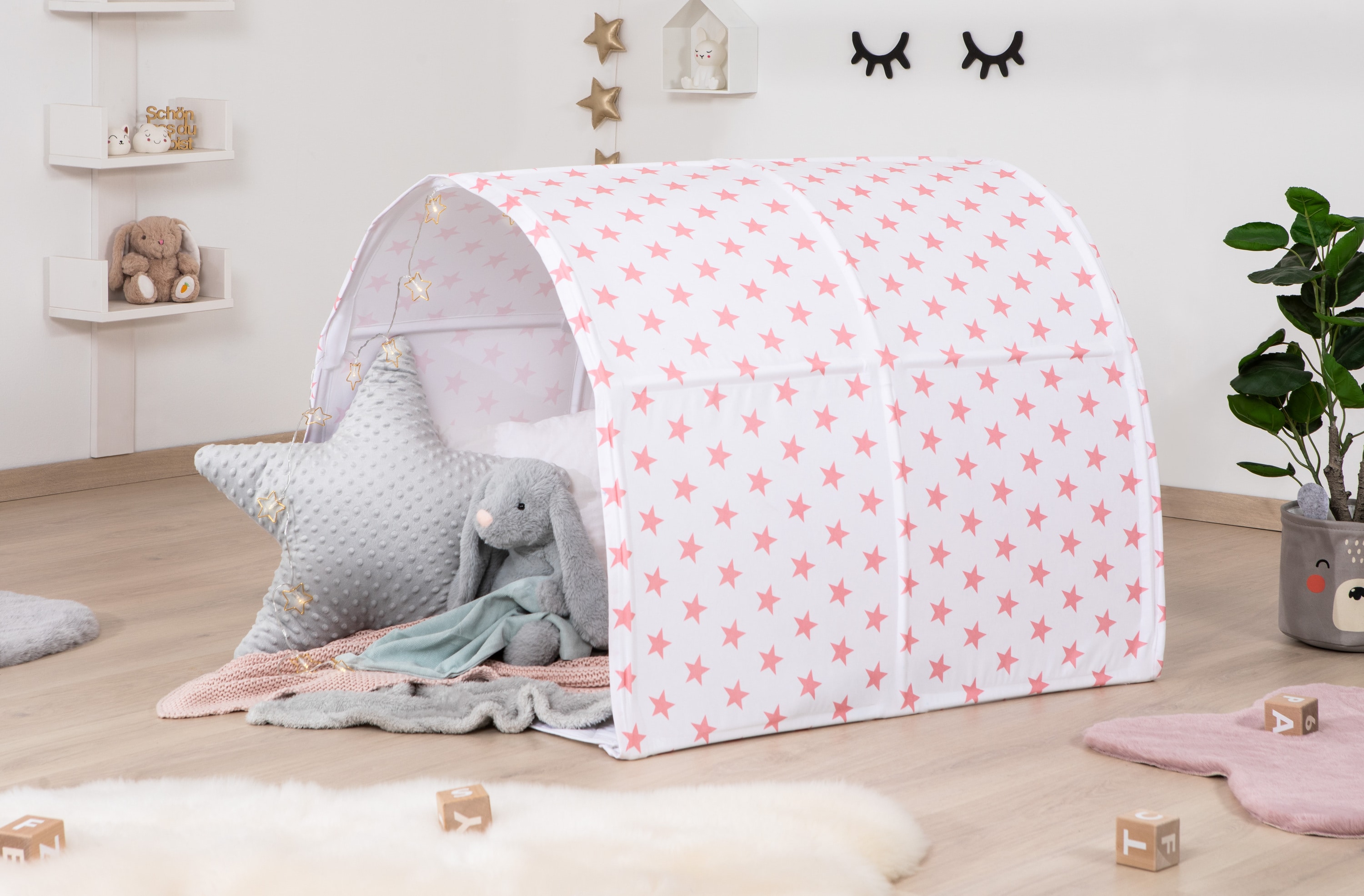 TiCAA Spiel- und Betttunnel, Kinderzelt, Kindertunnel f&uuml;r Jungs & M&auml;dchen Spielzelt f&uuml;r Bodenbett, Hochbett, Etagenbett und Einzelbett 90x200cm - Bild 1